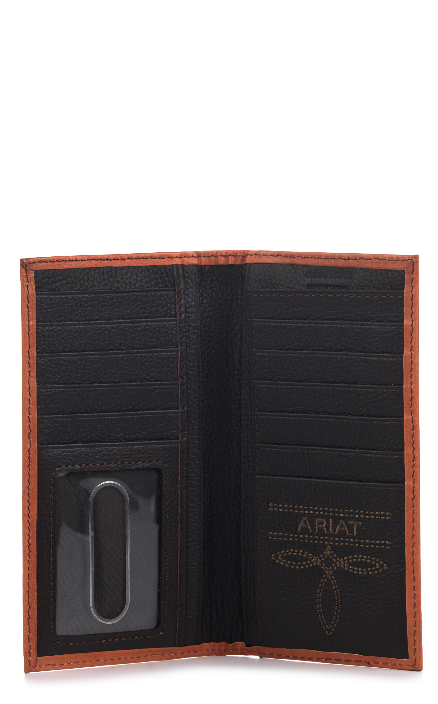 Ariat Cinnamon Floral Tooled Rodeo Wallet - Image 1