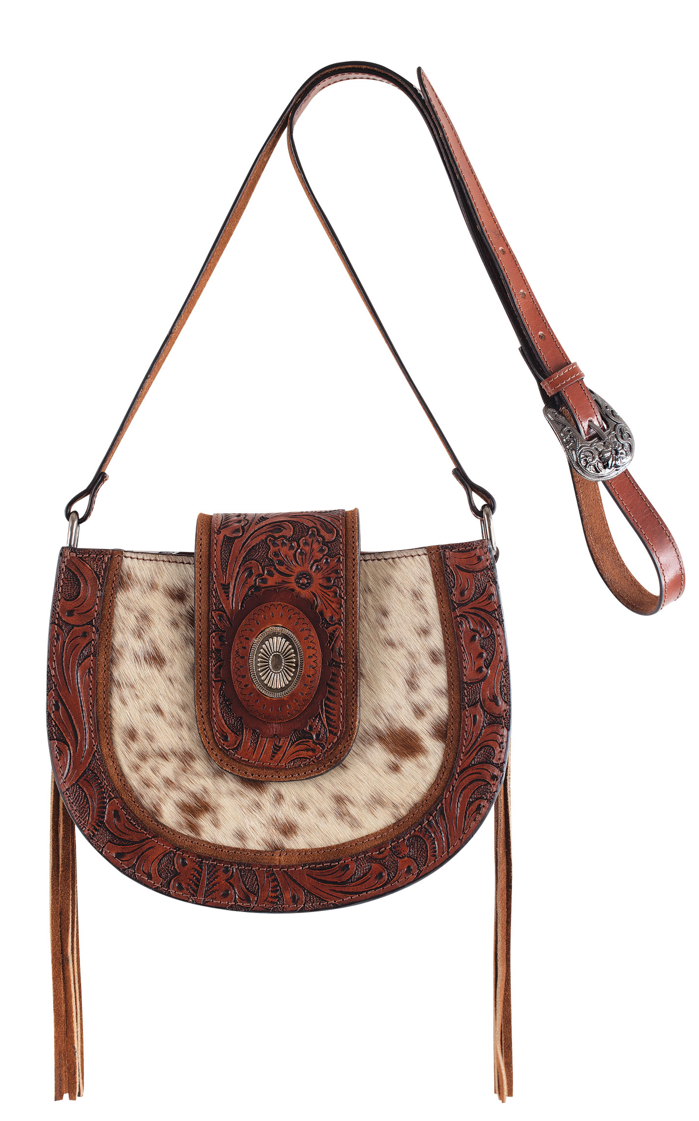 Justin Hair On Hide Crossbody Saddlebag - Image 1