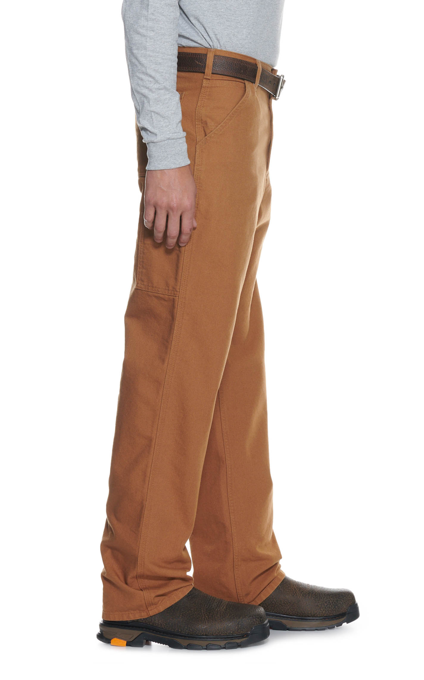 Carhartt Men's Duck Brown Washed Duck Loose Original Fit Dungaree Work Pants - Image 1
