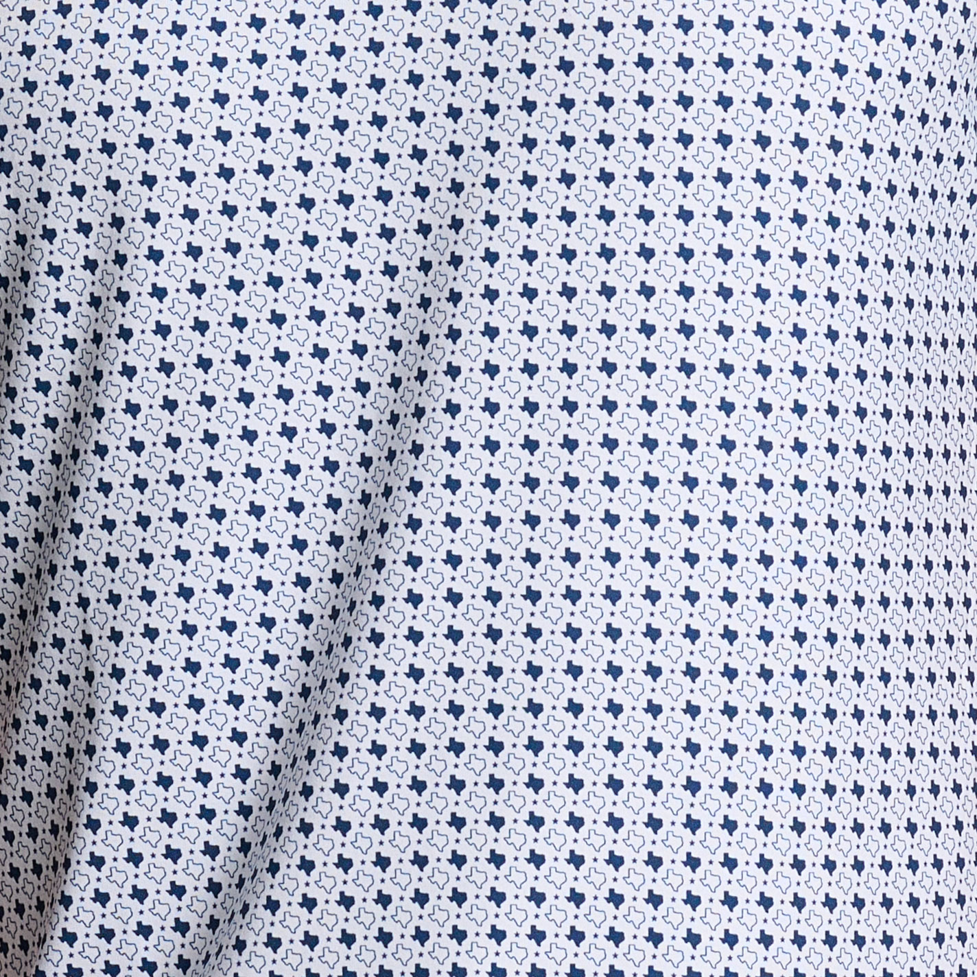 BURLEBO Men's Navy Texas Print Performance Polo - Image 1