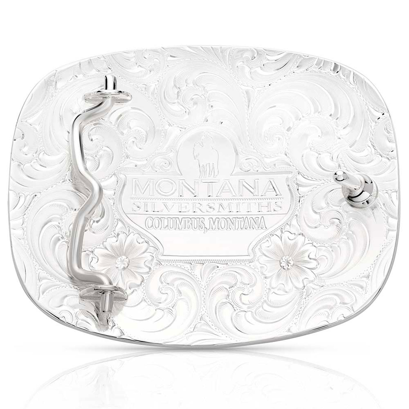 Montana Silversmiths Silver American Made Strength Belt Buckle - Image 1