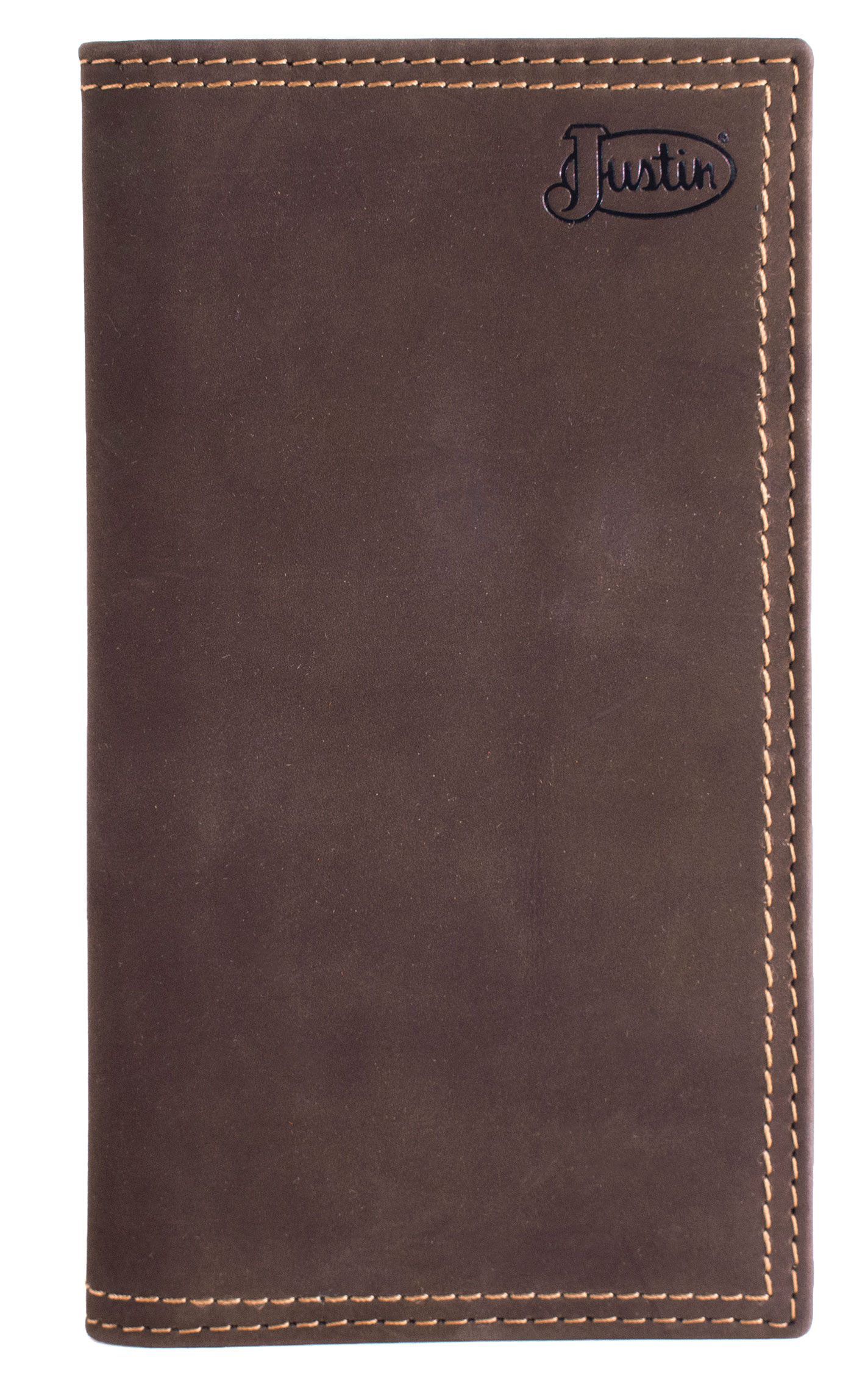 Justin Dark Brown Nubuck Rodeo Wallet - Image 1