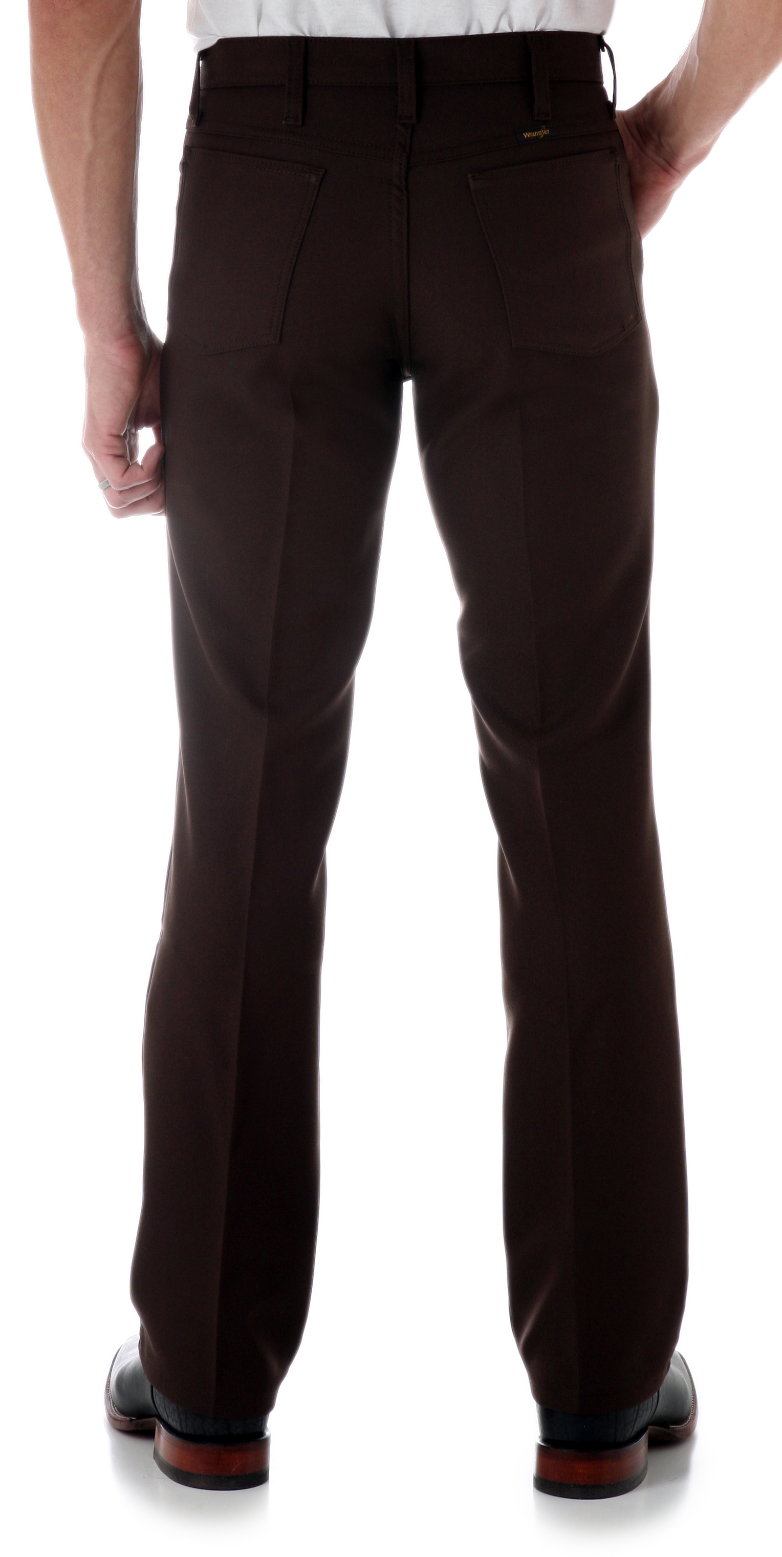 Wrangler Wrancher Chocolate Brown Twill Dress Jeans - Image 1