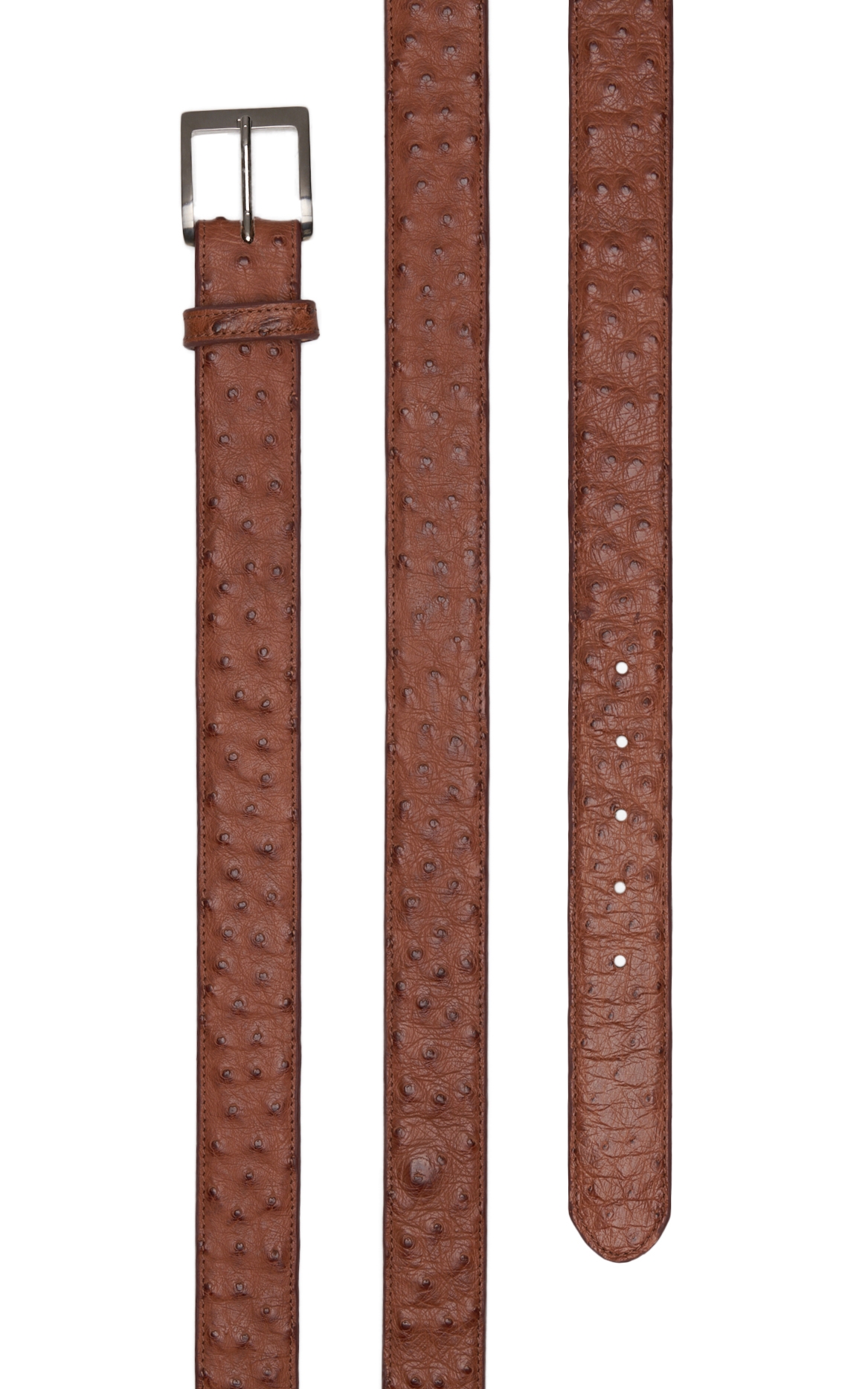 JRC & Sons Men's Peanut Brittle Full Quill Ostrich Exotic Western Belt - Image 1