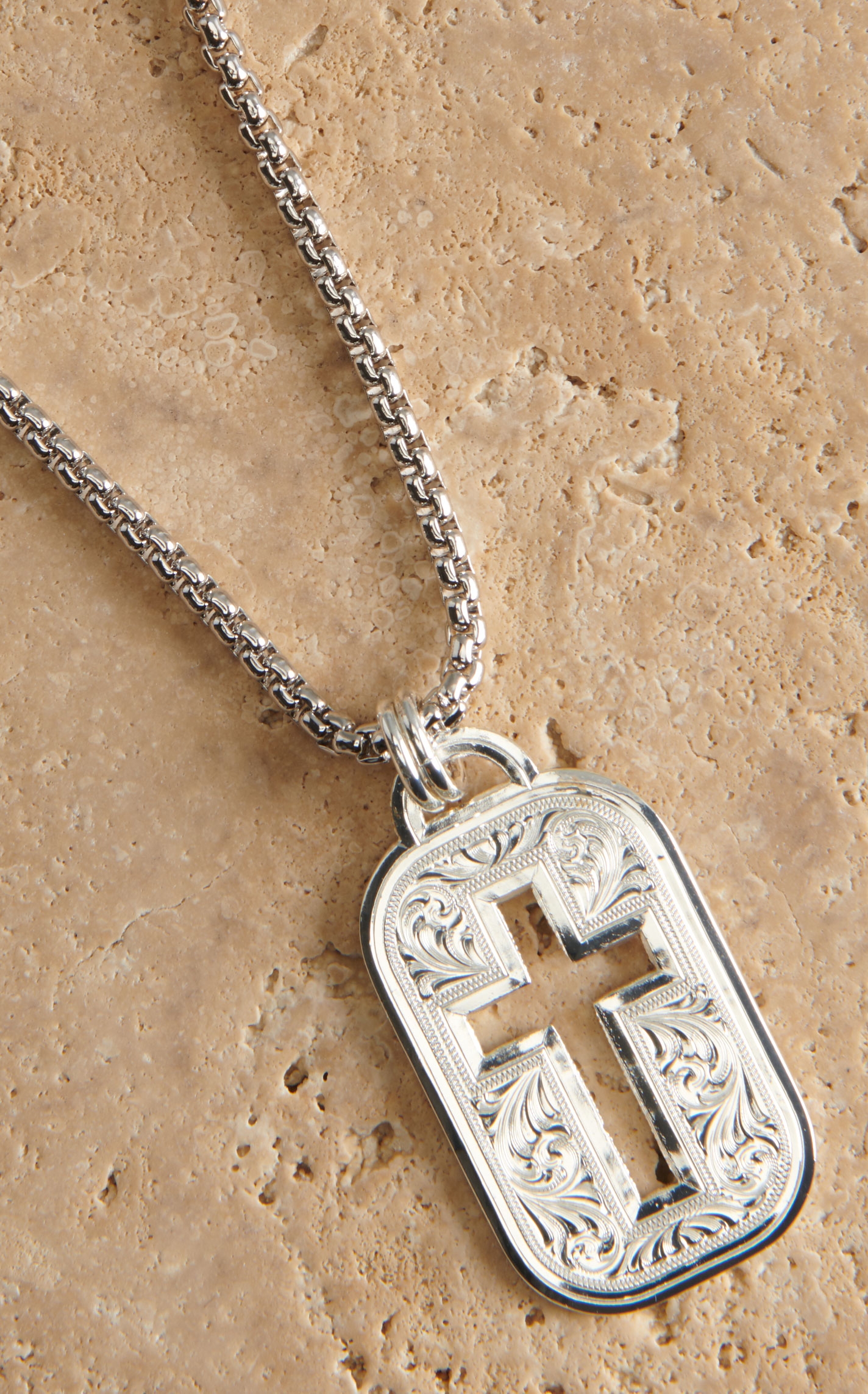 Montana Silversmiths Cross Cut Out Token Necklace - Image 1