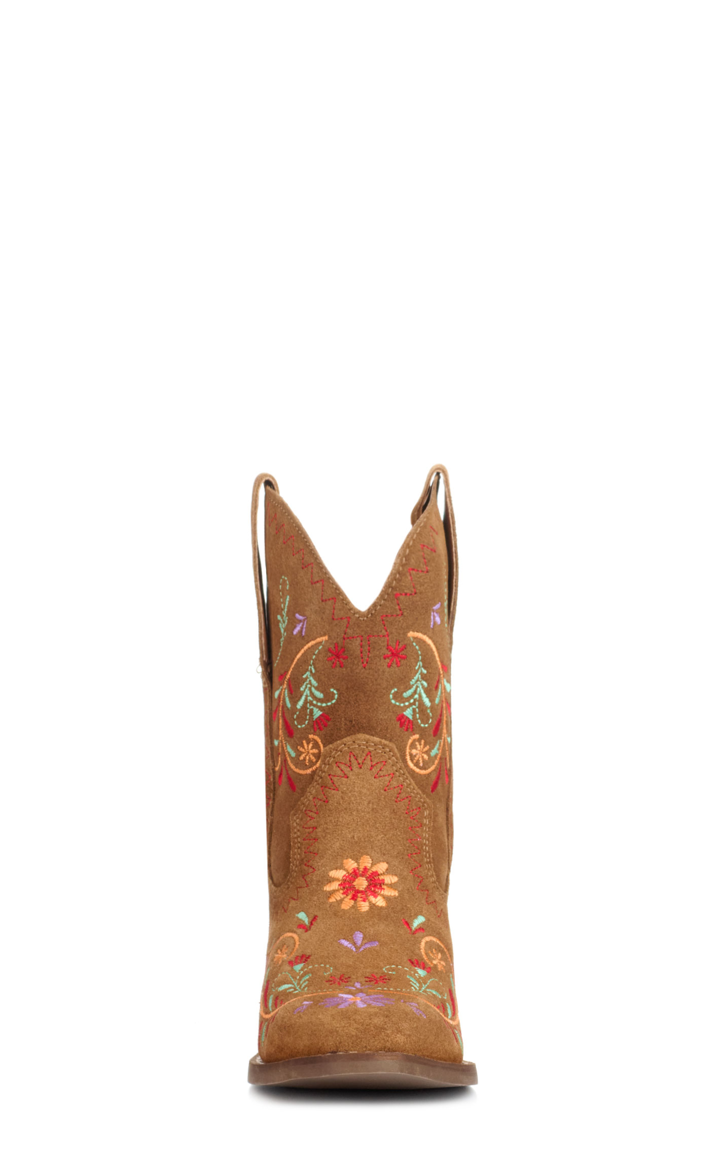 Dingo Women's Sugar Bug Camel Suede with Floral Embroidery Round Toe Booties - Image 1