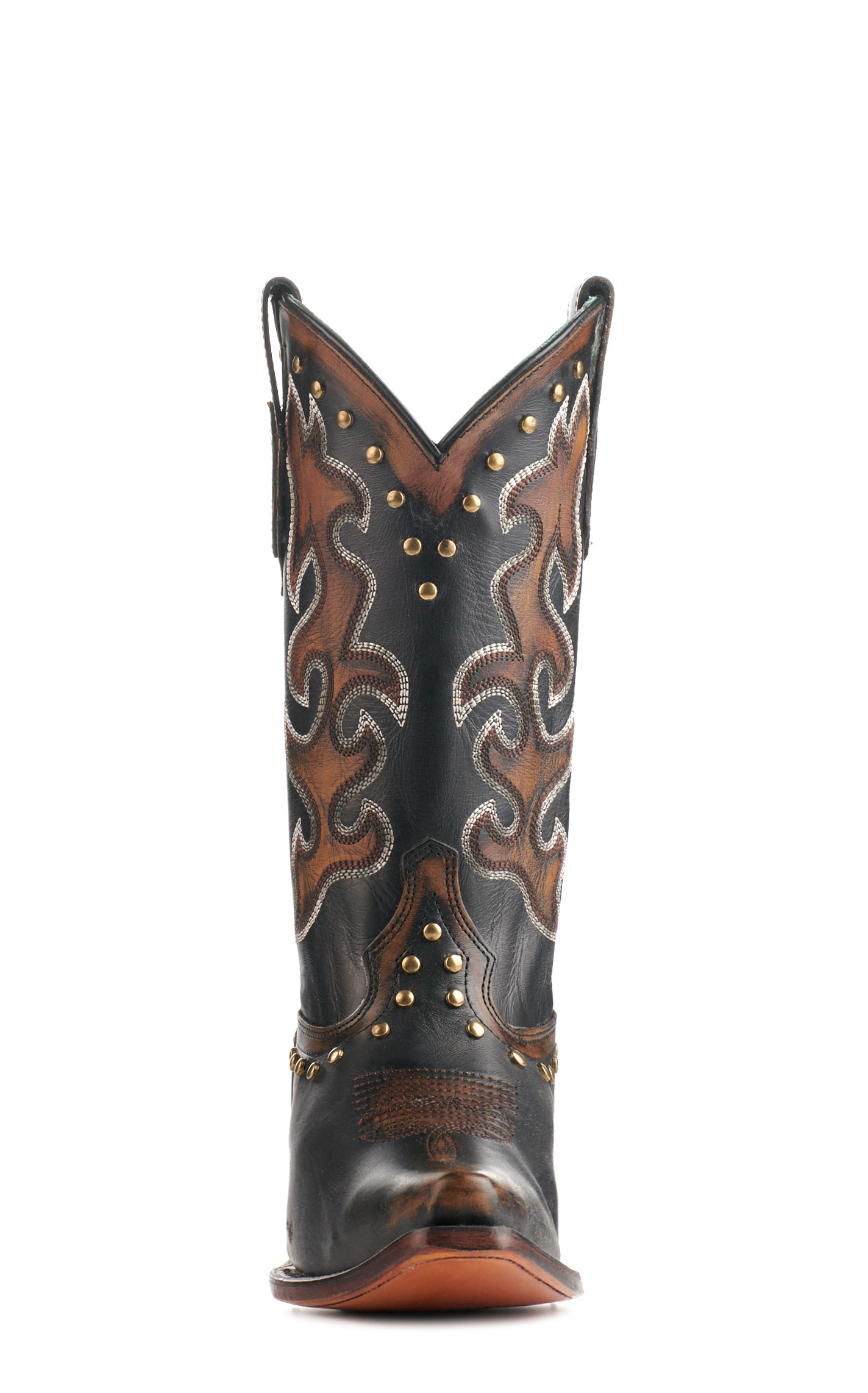 Corral Women's Black and Bronze with Studs Snip Toe Cowboy Boots - Image 1
