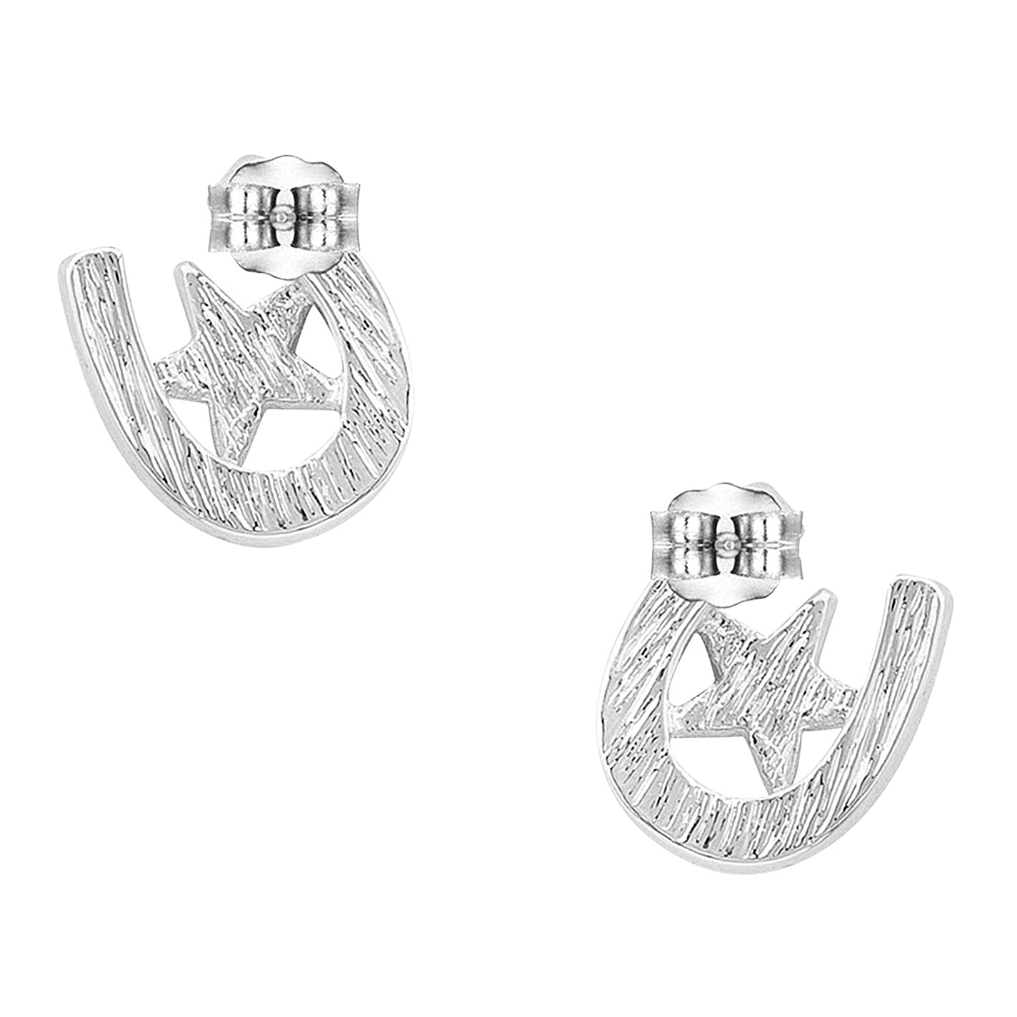 Montana Silversmiths Two-toned Small Horseshoe Earring - Image 1