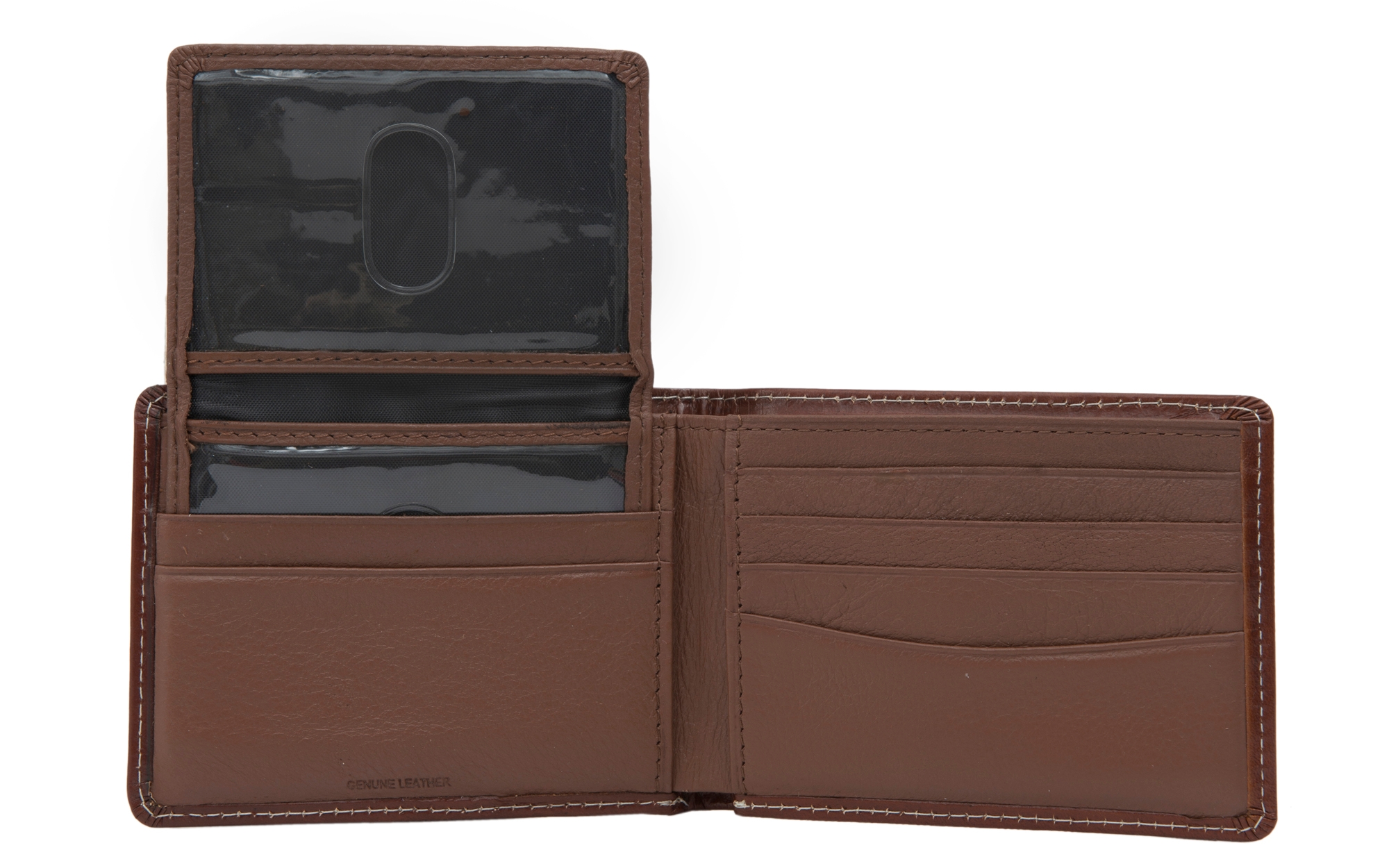 Nocona Brown Floral Tooled Passcase Bi-Fold Wallet - Image 1