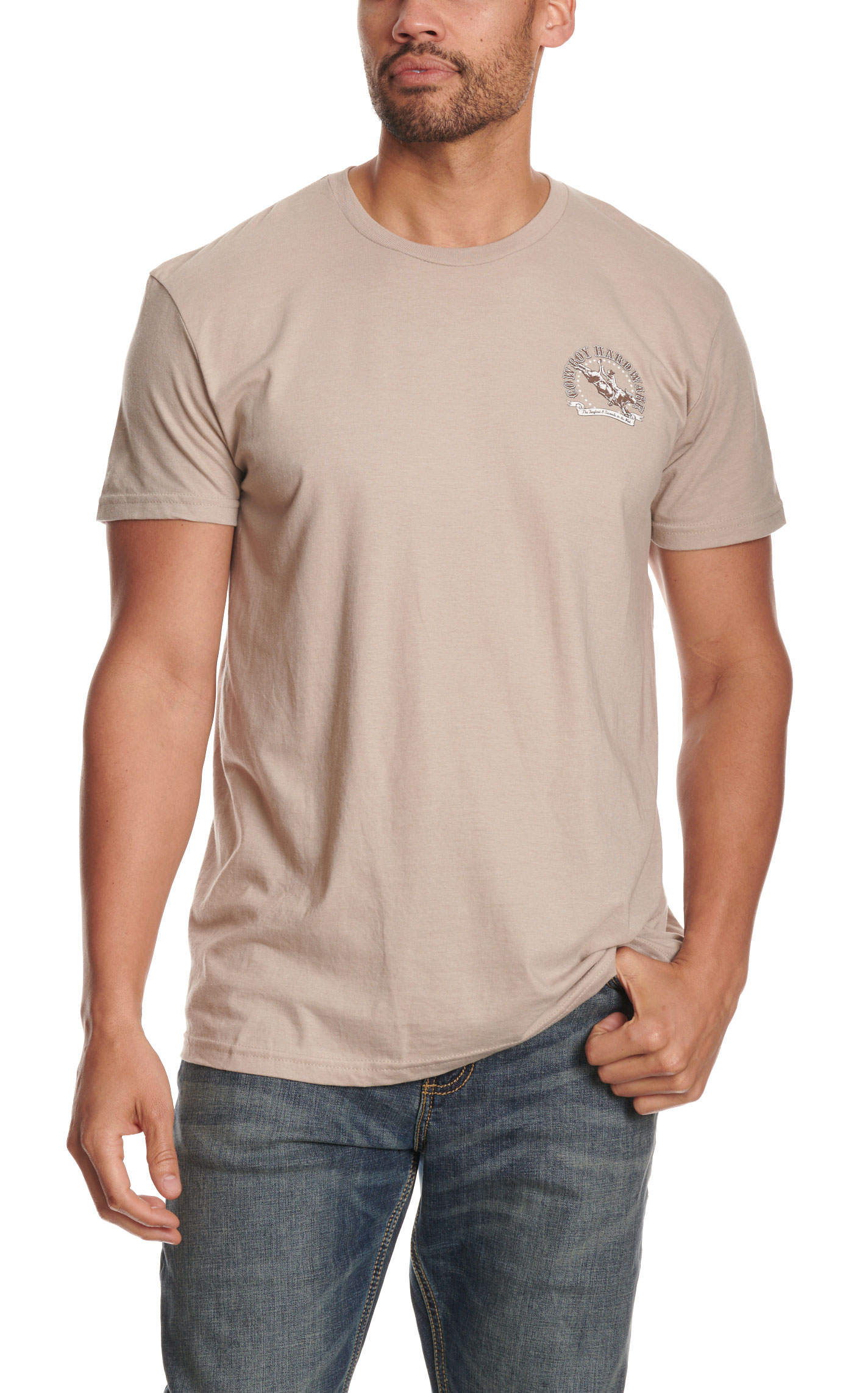 Cowboy Hardware Men's Toughest 8 Seconds Sand Graphic T-Shirt - Image 2