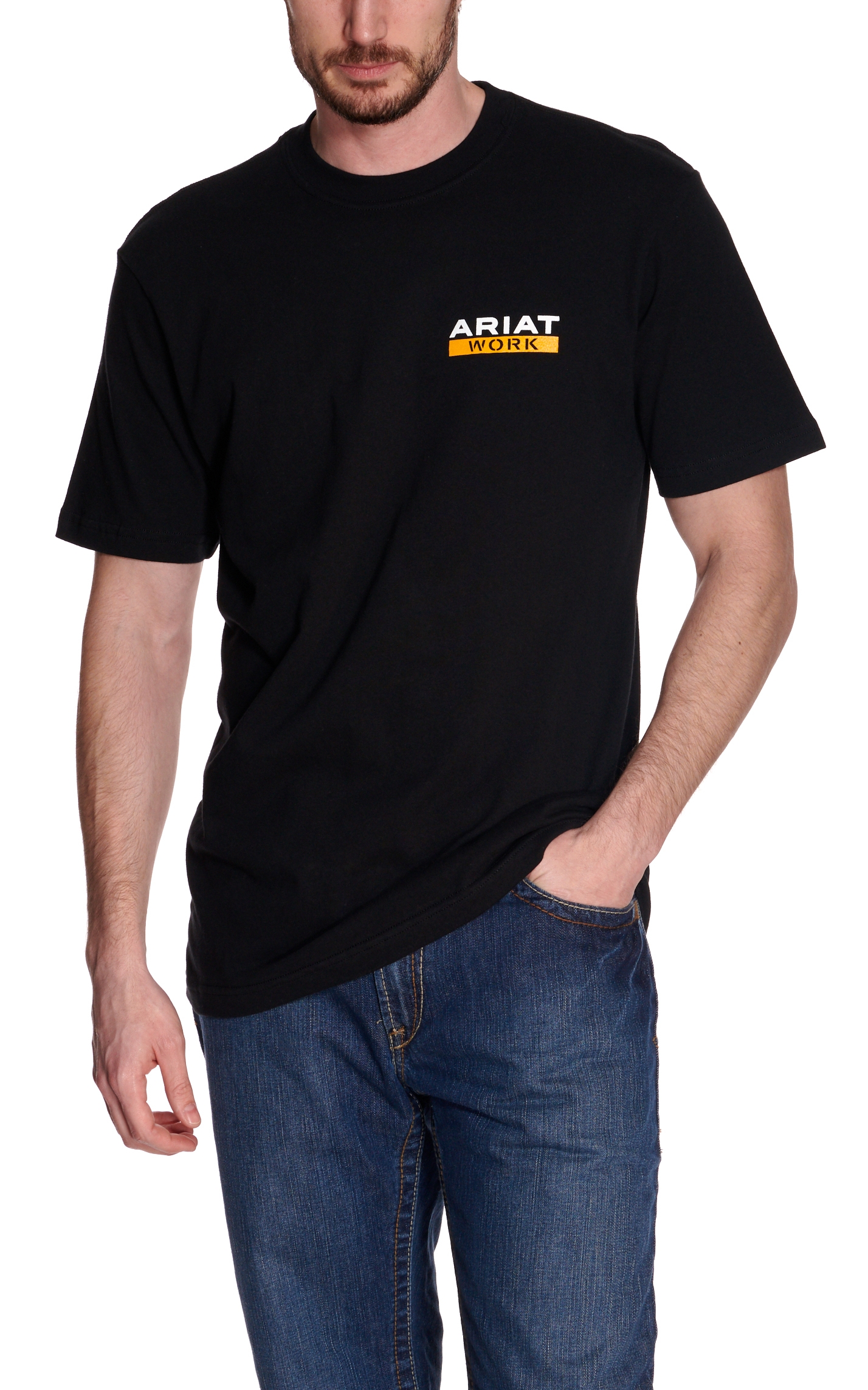 Ariat Men's Rebar Cotton Strong Black Roughneck Skull Graphic Short Sleeve Work T-Shirt - Image 1