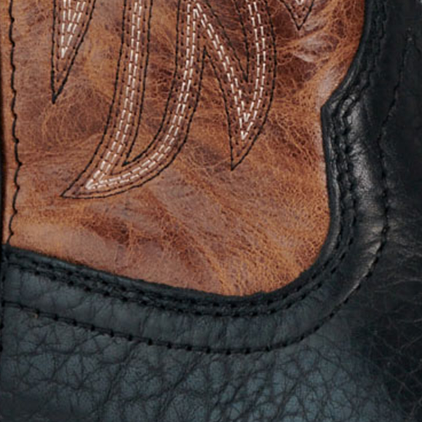 Ariat Men’s Black Adobe & Dark Tan Slingshot Wide Square Toe Cowboy Boots - Image 1