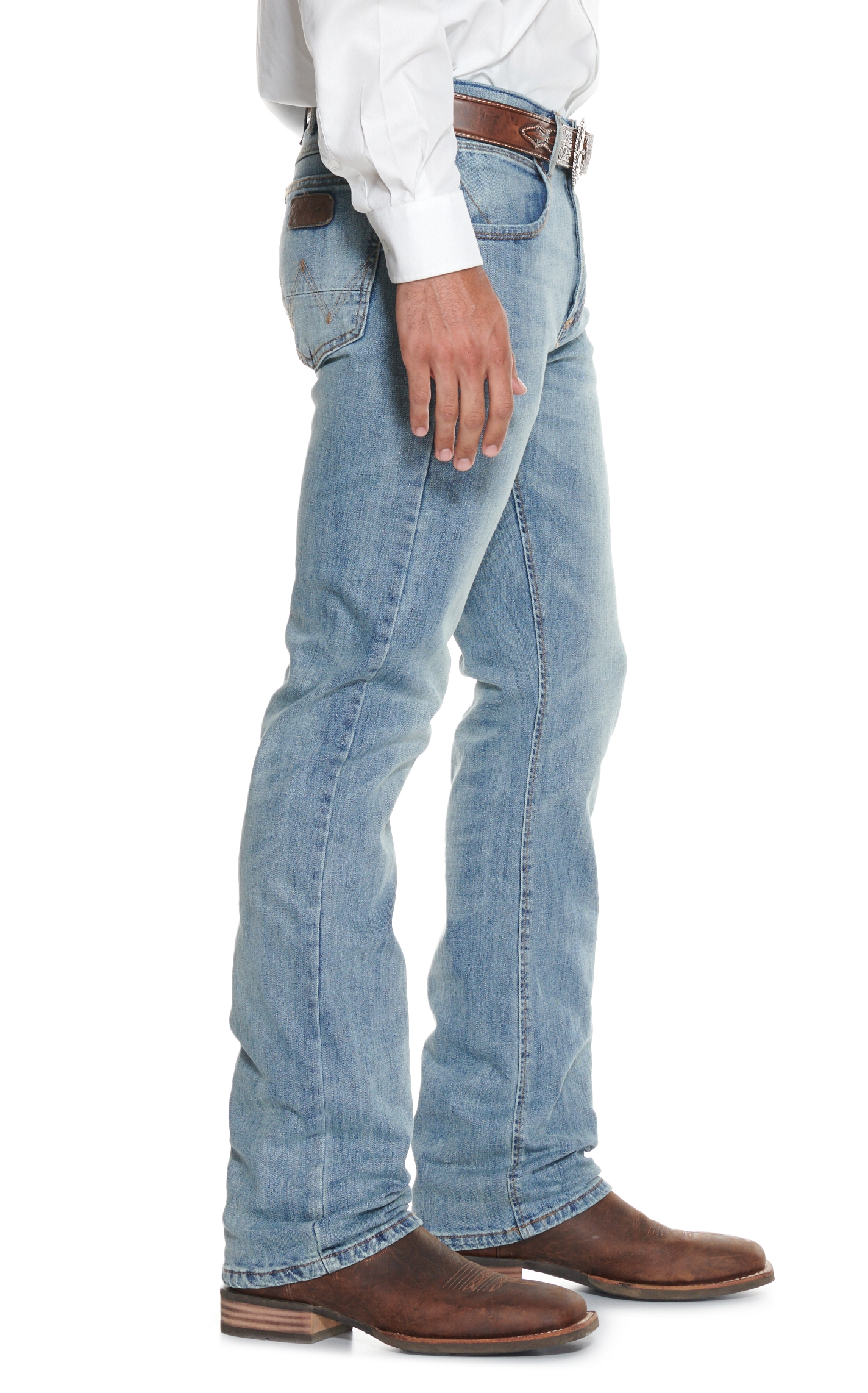 Wrangler Retro Men's Light Wash Slim Fit Boot Cut Jeans - Image 1