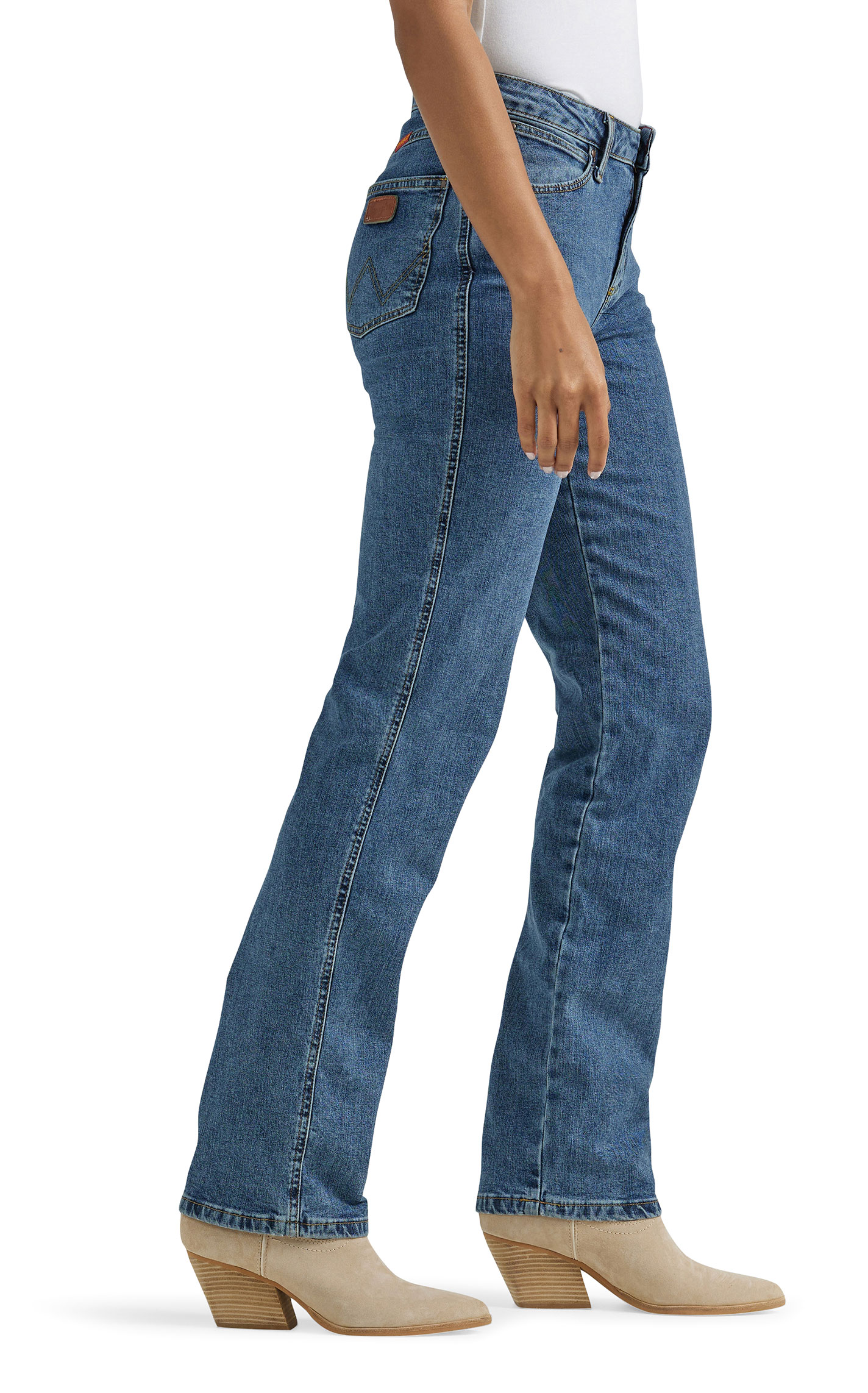 Wrangler Women's Cowboy Cut Dark Wash High Rise Straight Leg Jeans - Image 1