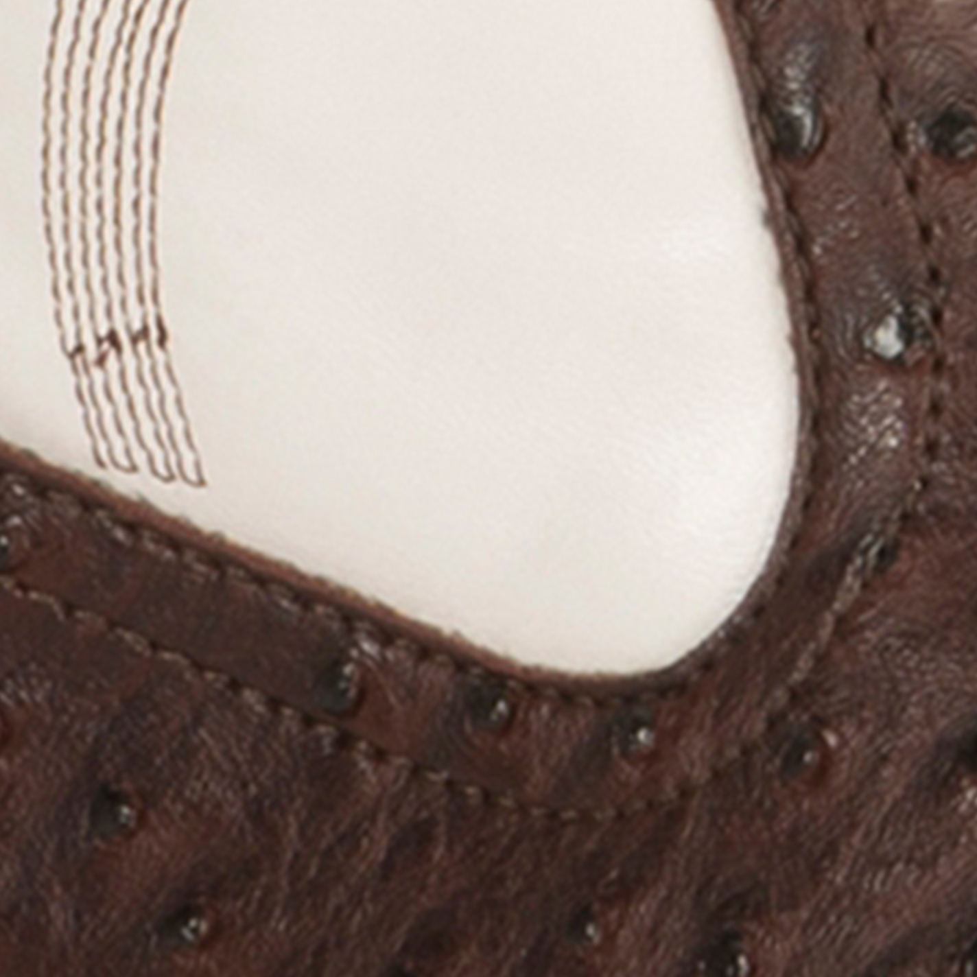 Roper Men's Faux Leather Ostrich Brown & White Square Toe Cowboy Boots - Image 1