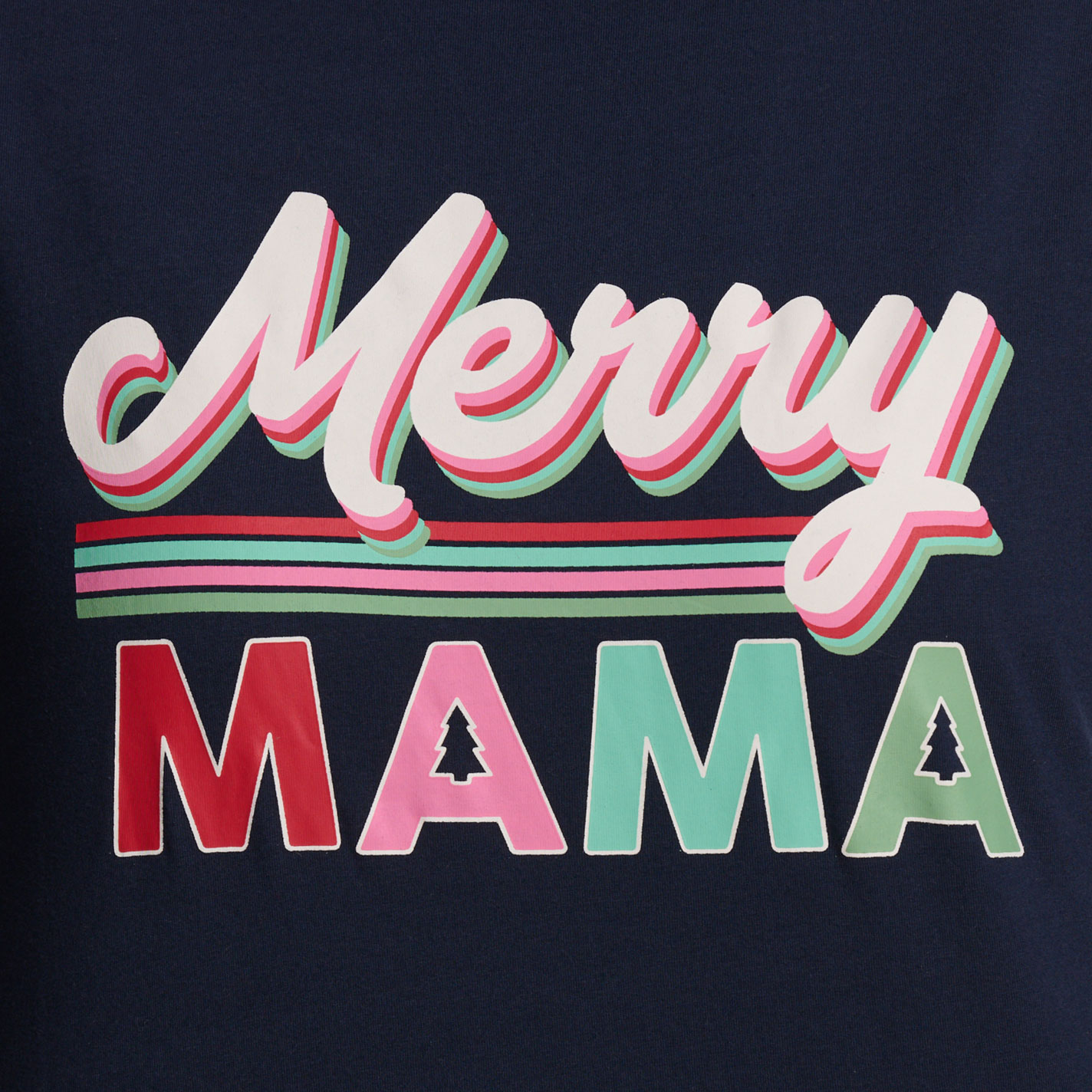 Jadelynn Brooke Women's Navy Merry Mama Graphic T-Shirt - Image 1