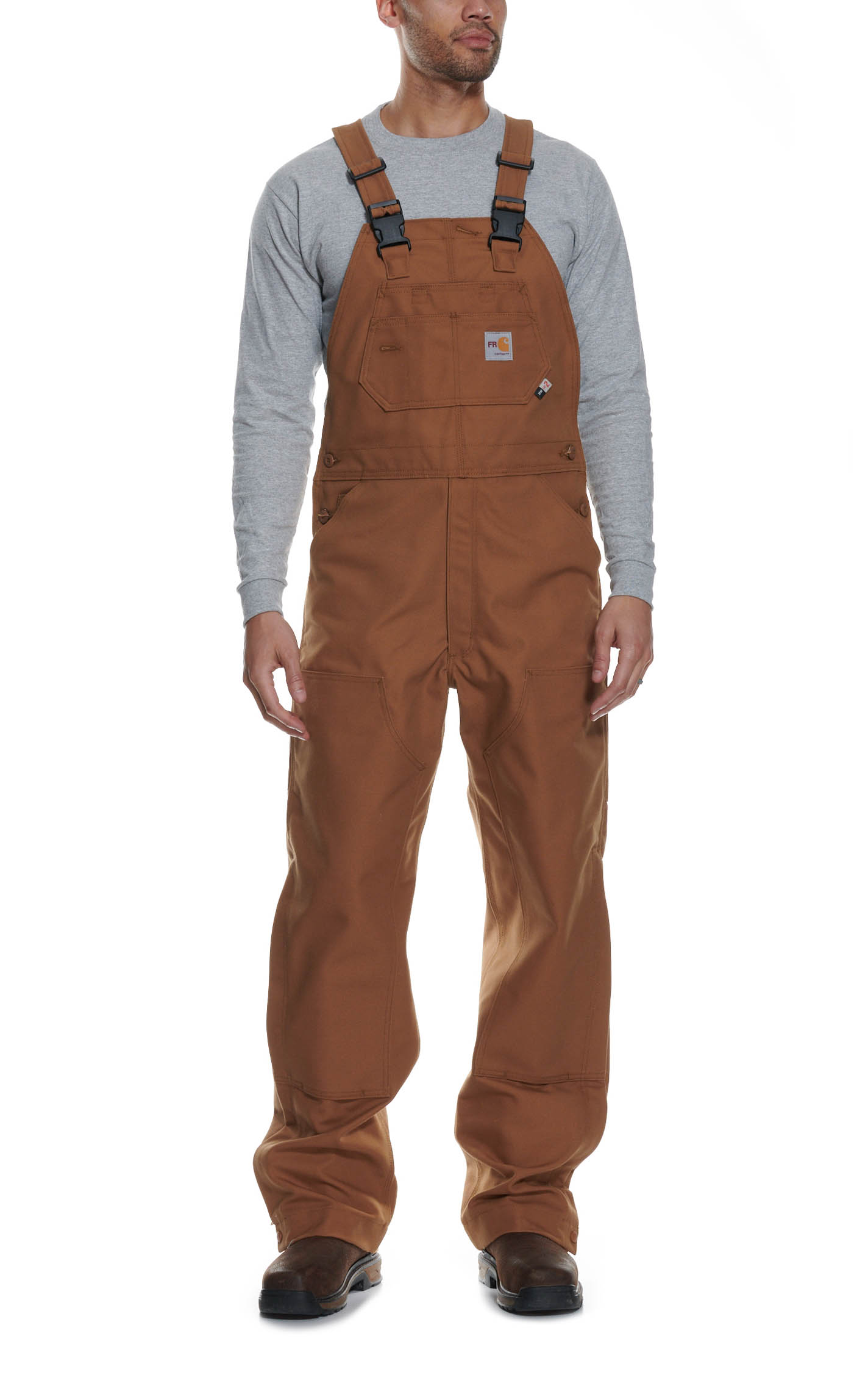 Carhartt FR Brown Unlined Duck Bib Overall - Image 1