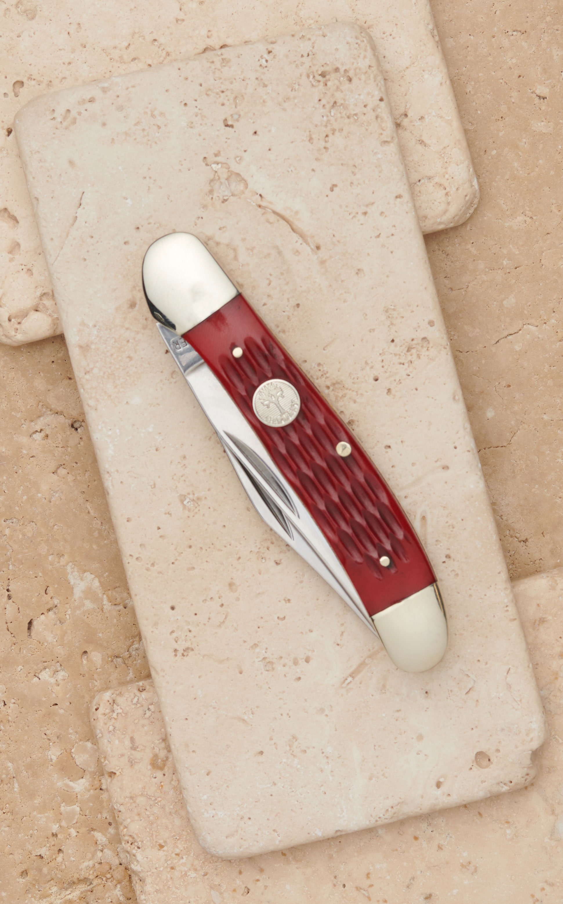 Tree Brand By Boker Traditional Series Sockman Jigged Red Bone Pocket Knife - Image 3