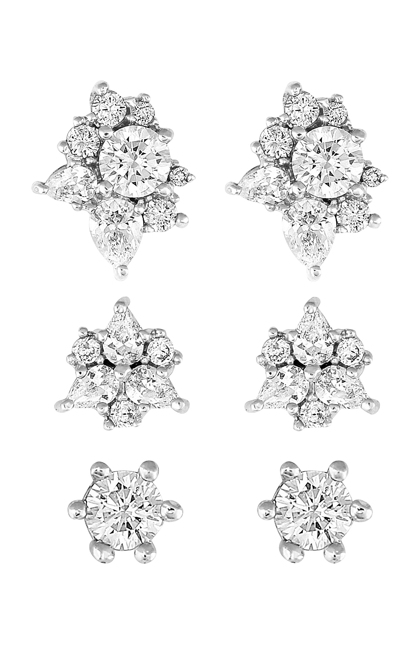 Montana Silversmiths Women's Triple Play Crystal Post Earrings Set - Image 1