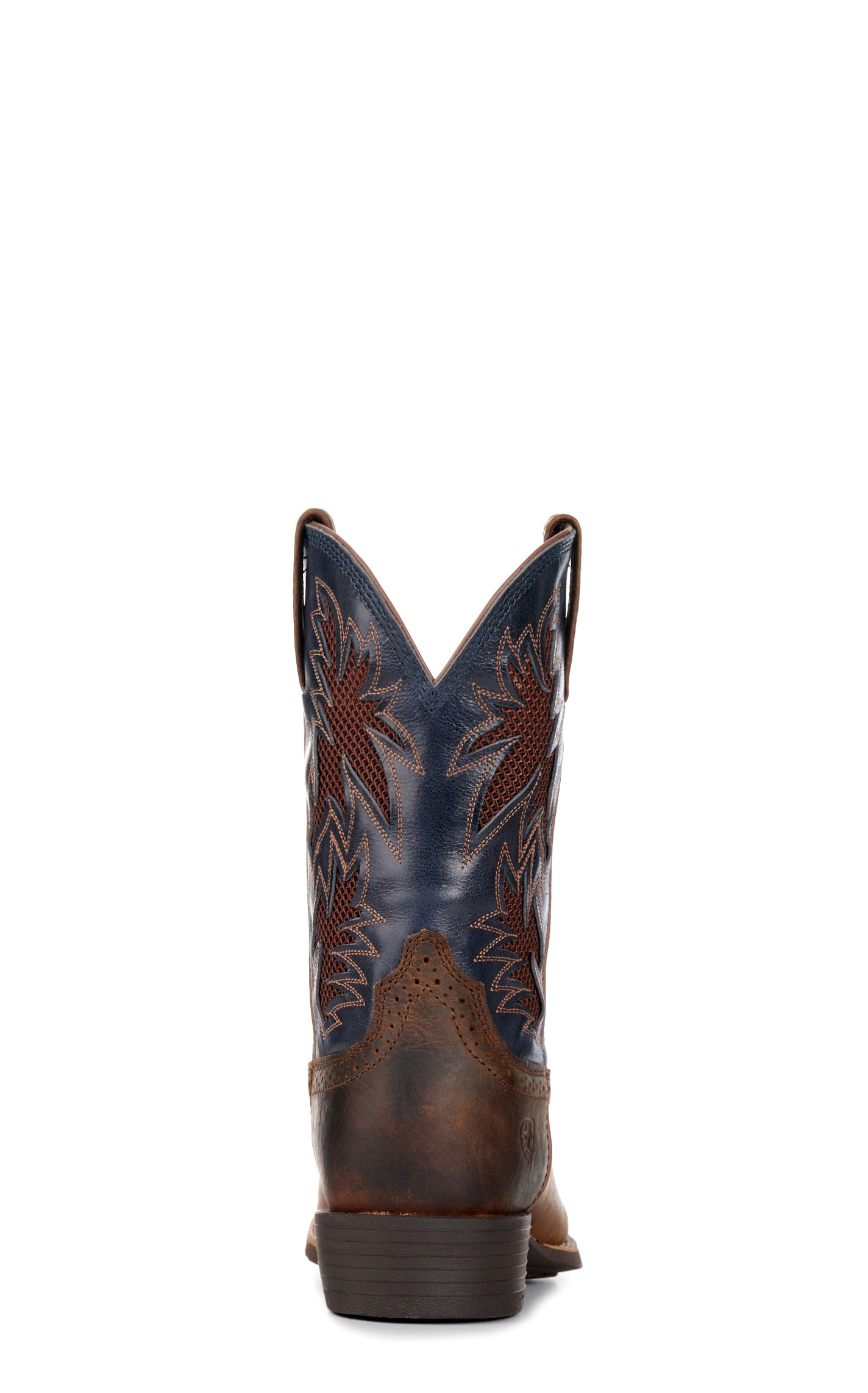 Ariat Men's Sport Cool VentTEK Bar Brown and Blue Wide Square Toe Cowboy Boot - Image 1