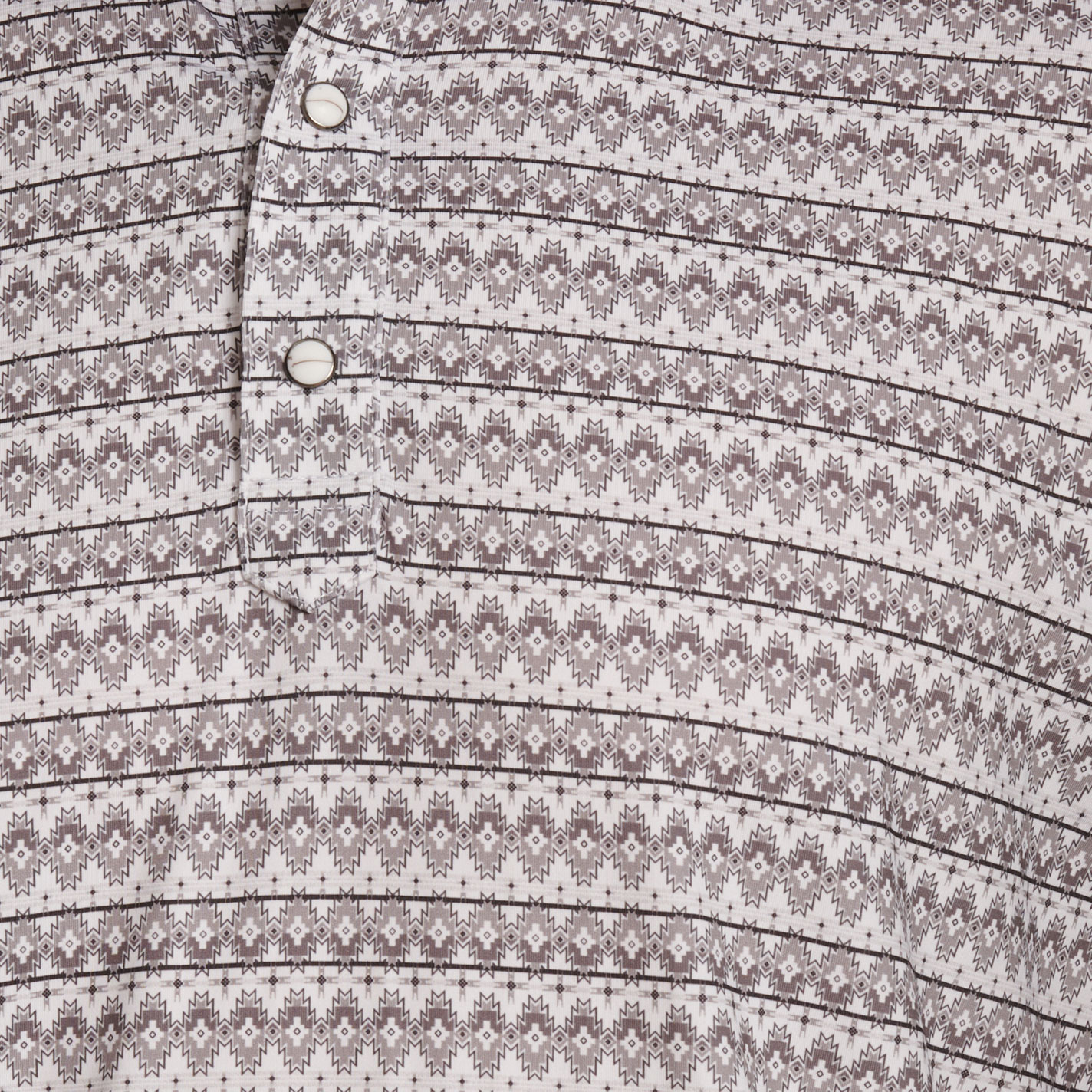 Rafter C Men's Gray Aztec Striped Polo Shirt - Image 1
