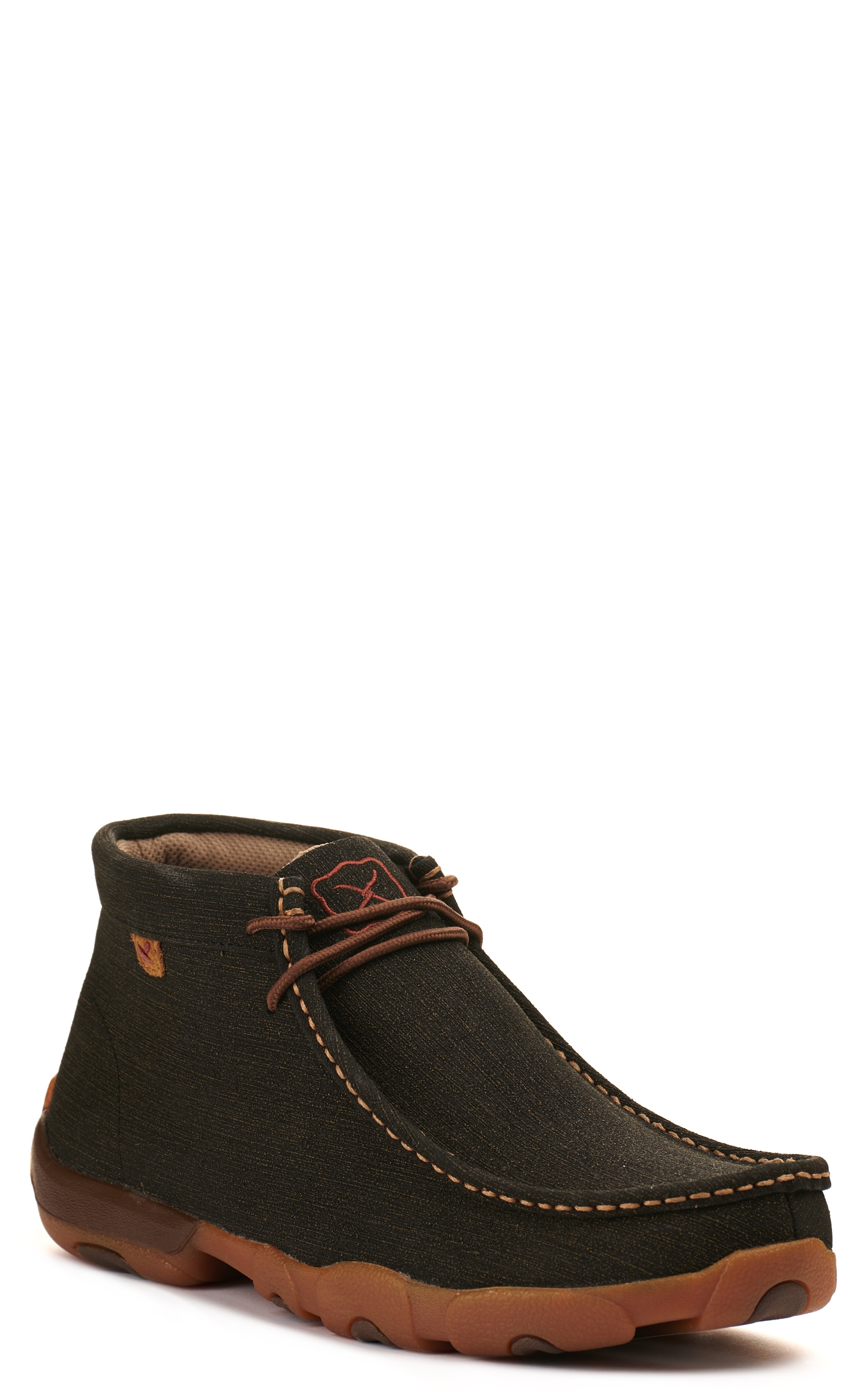 Twisted X Men's Brown Black Moc Toe Chukka Driving Lace Up Casual Shoe - Image 1