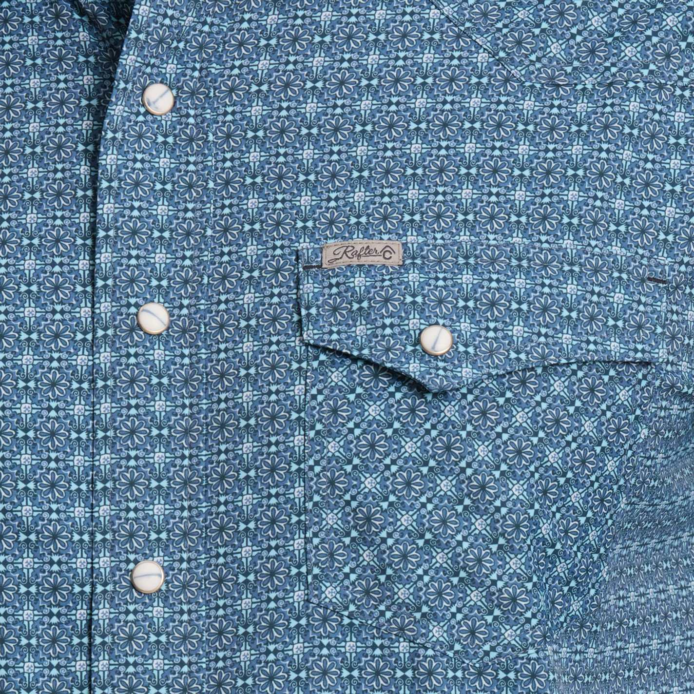 Rafter C Men's ProFlex45 Brilliant Blue Geo Fishing Shirt - Image 1