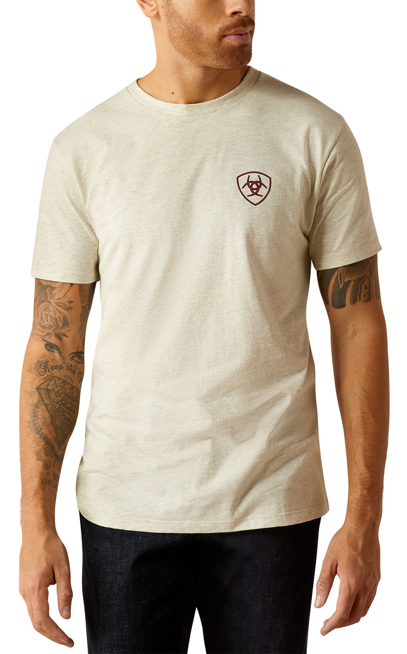 Ariat Men's Sand Bronc & Rider Flag Logo Graphic T-Shirt - Image 1