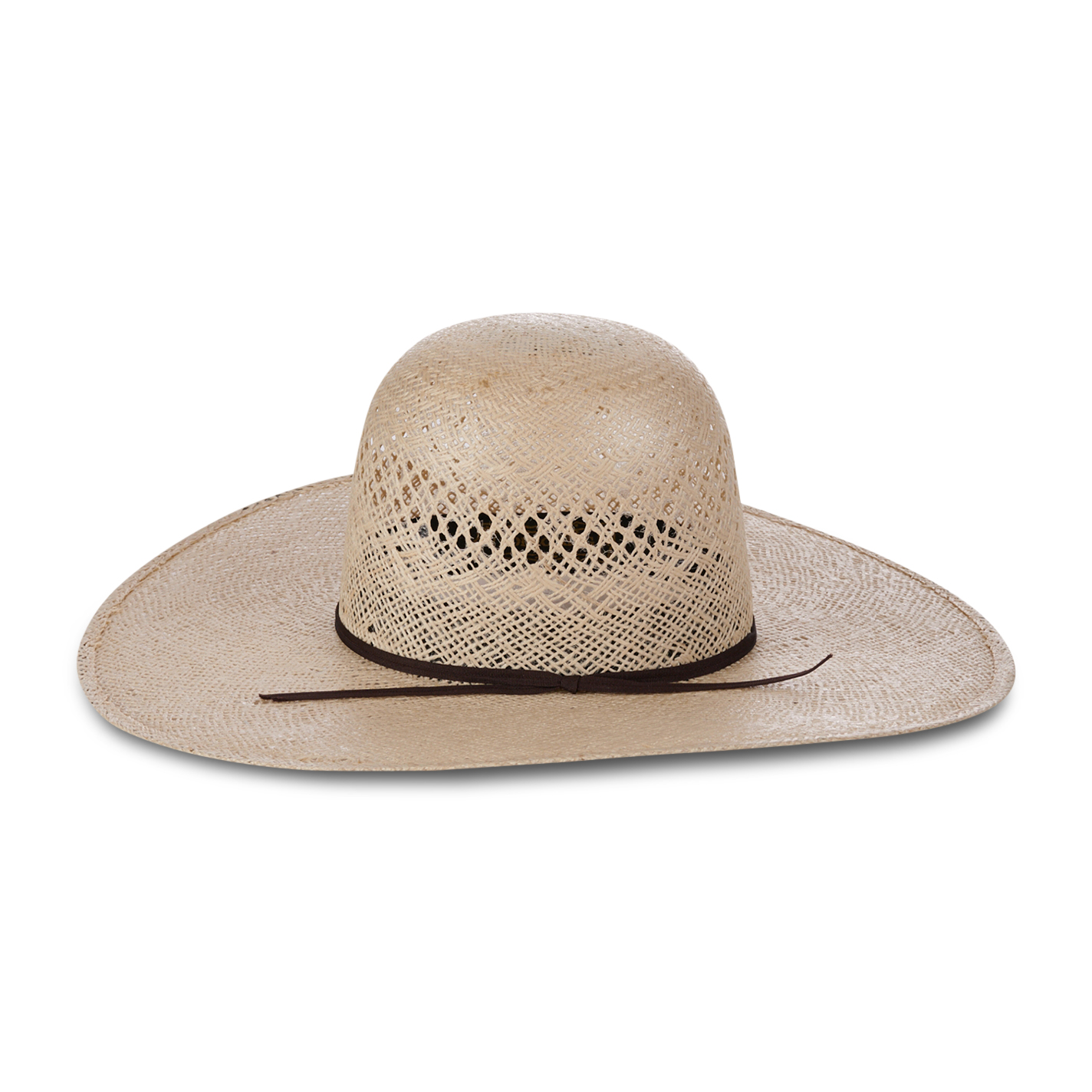 Rodeo King Natural Open Crown Jute Straw Cowboy Hat - Image 1
