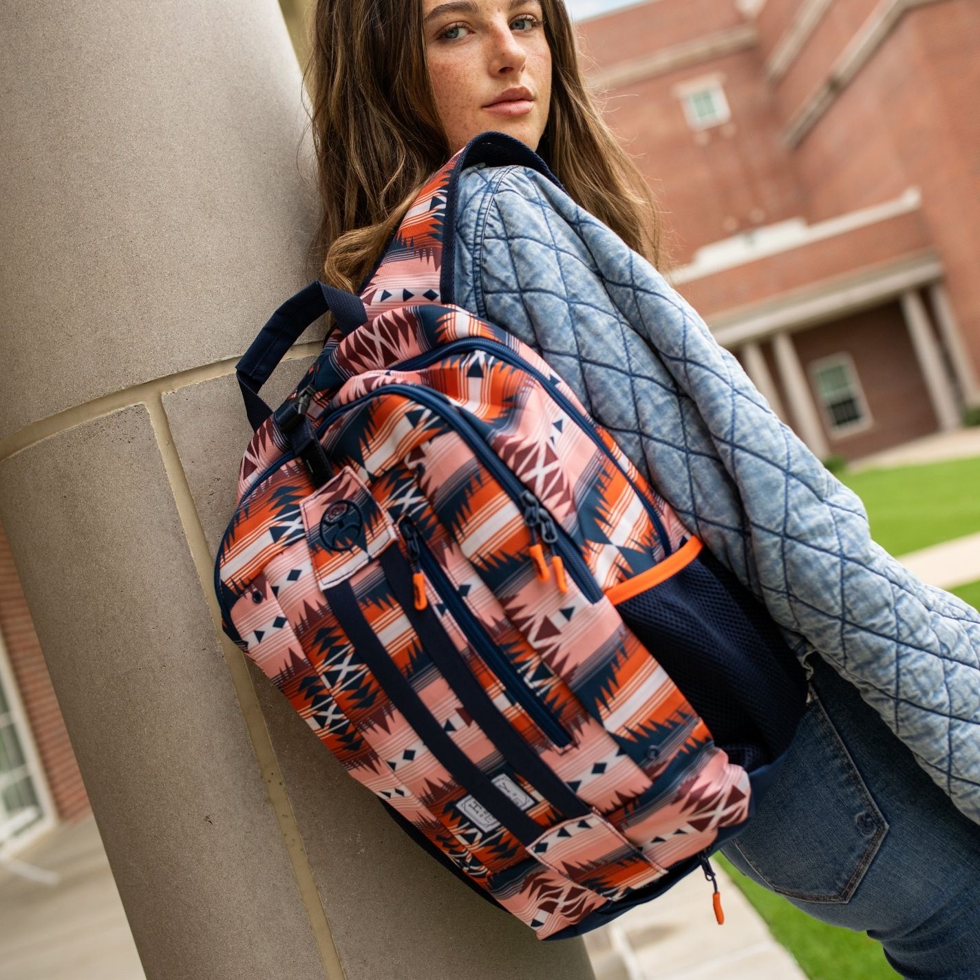 Hooey Rockstar Navy Aztec Print Backpack - Image 1