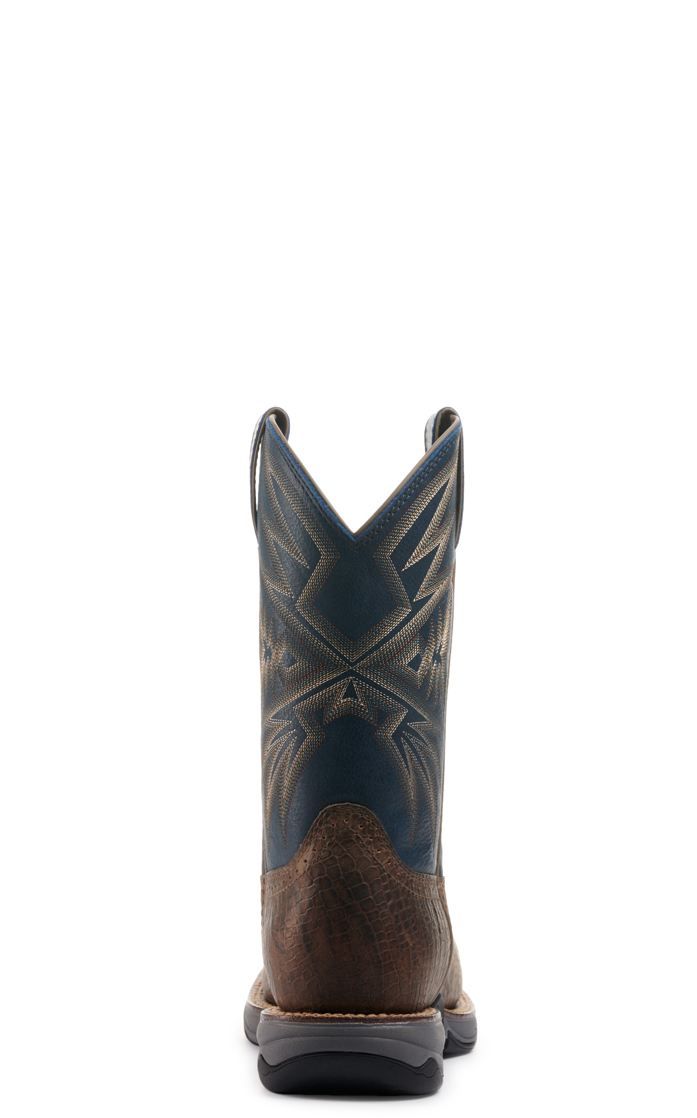 Tony Lama Bartlett Stone Brown and Blue Square Steel Toe Work Boots - Image 1