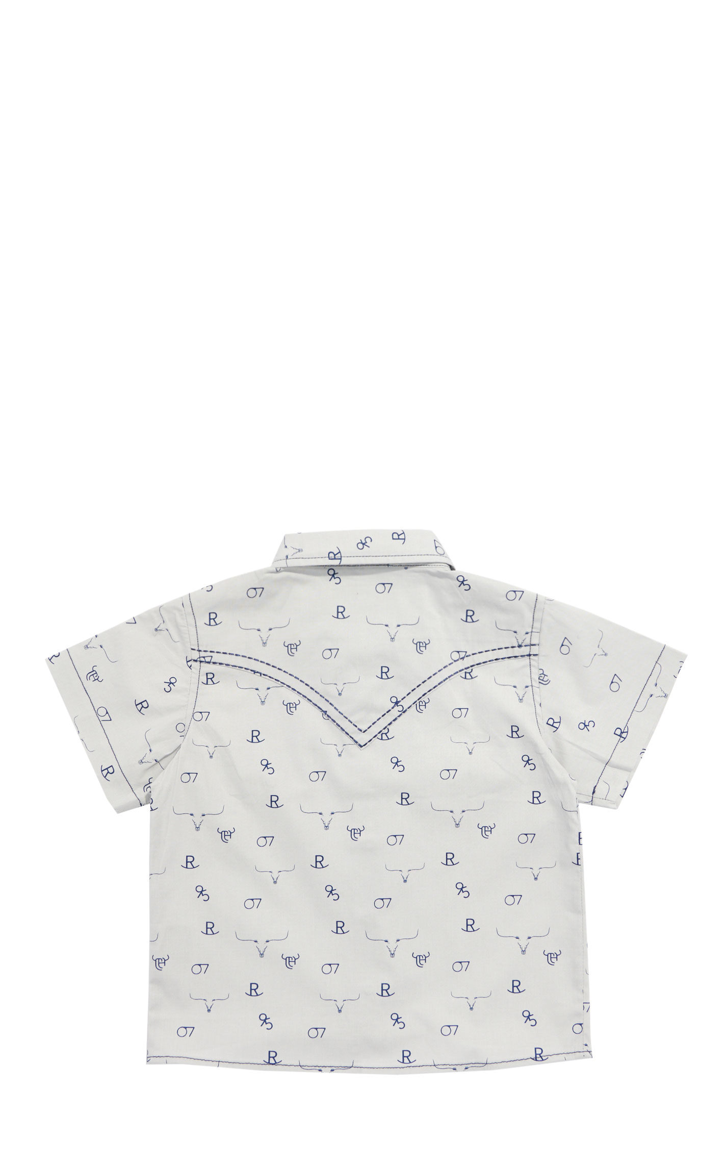 Cowboy Hardware Toddler Boy's Light Gray Branding Irons Pearl Snap Shirt - Image 1