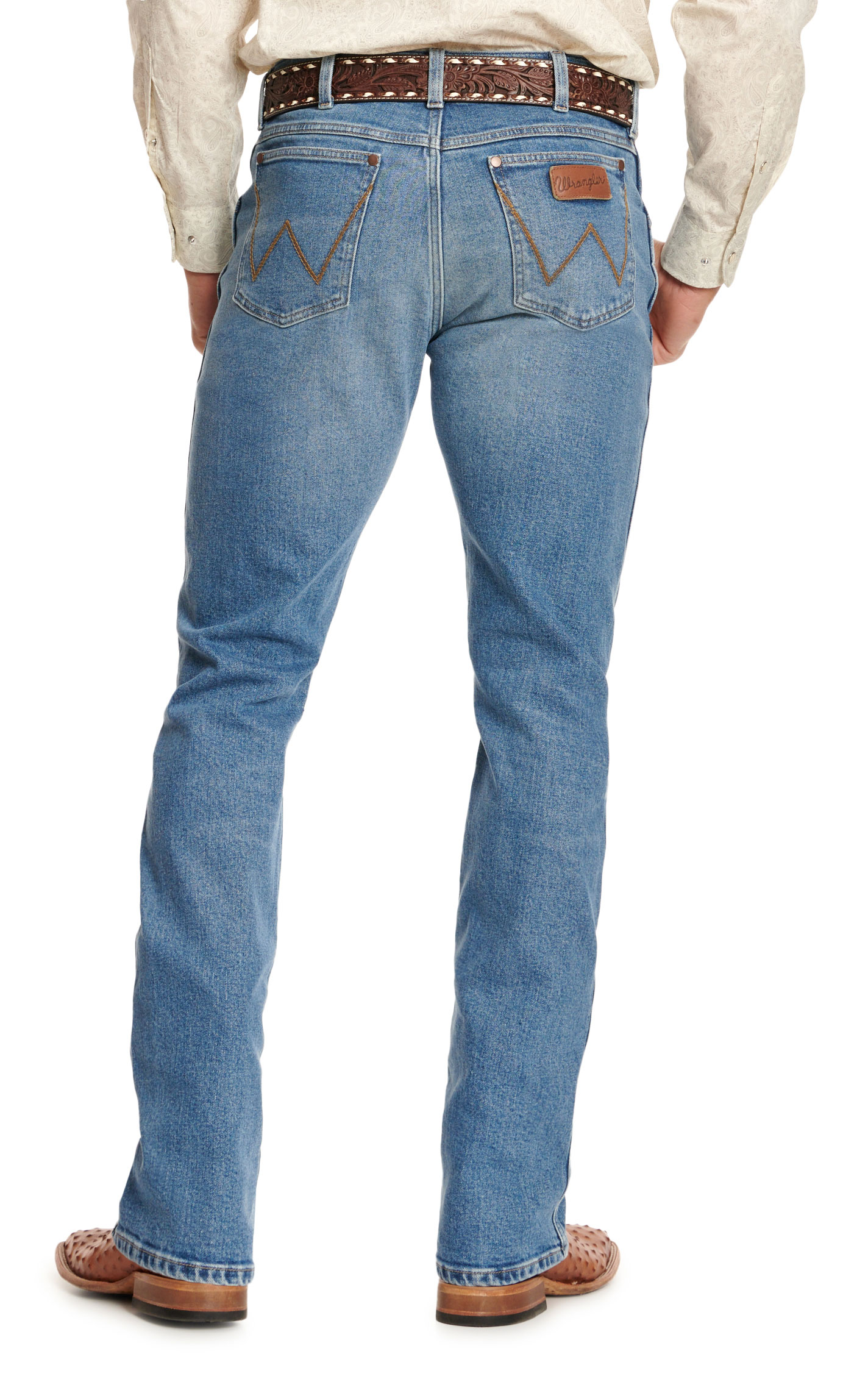 Wrangler Retro Men's 77 Nolan Medium Wash Slim Fit Bootcut Jeans  - Image 1