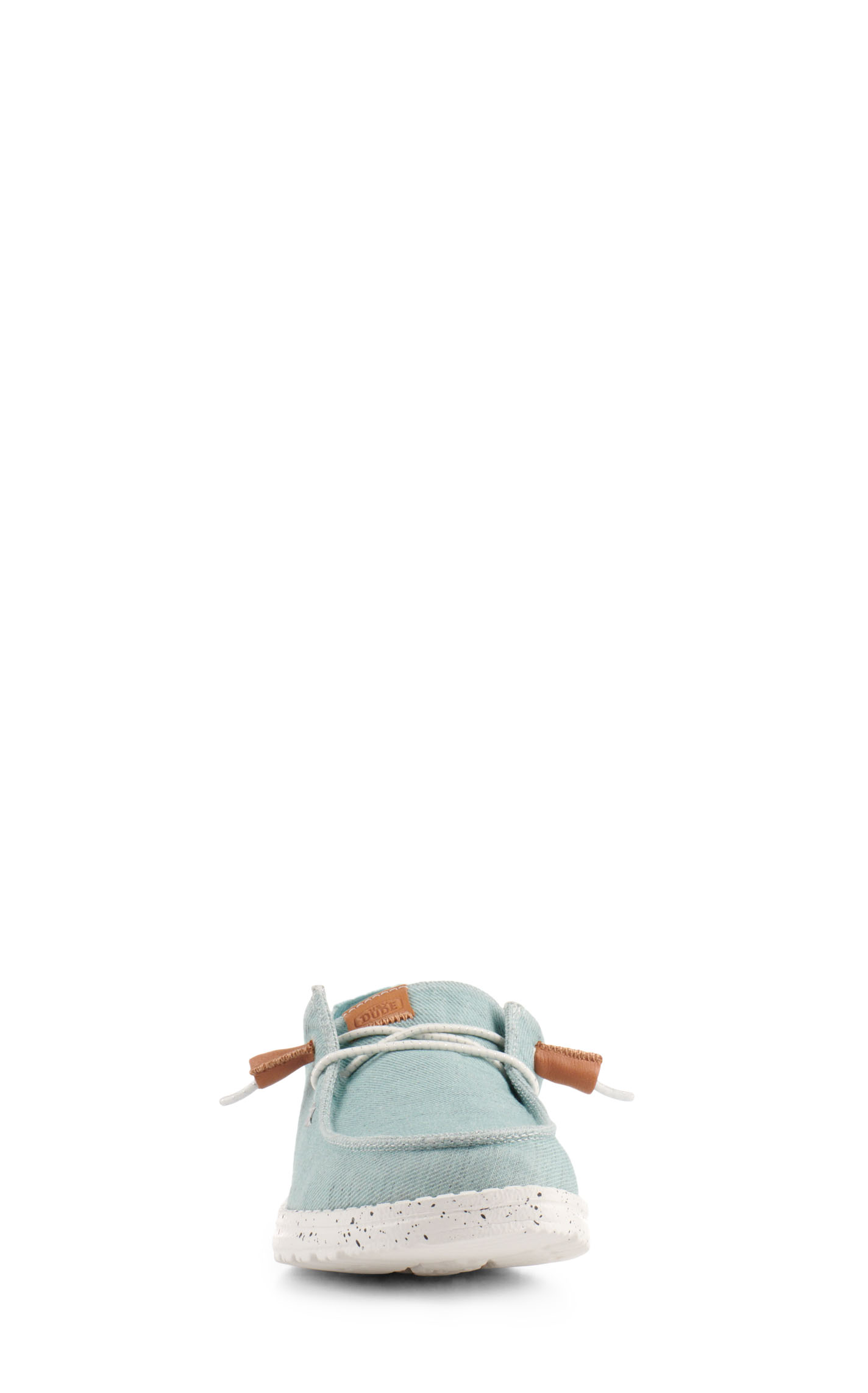 Hey Dude Women’s Wendy Heathered Turquoise with Tropical Heel Moc Toe Lace Up Casual Shoes - Image 1