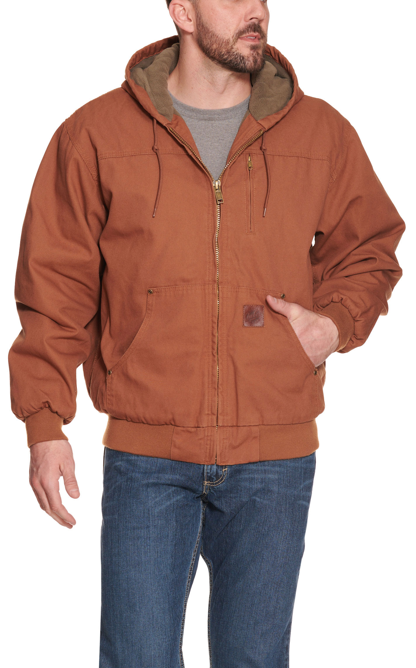 Cowboy Workwear Men's Clay Brown Hooded Canvas Jacket - Big & Tall - Image 1
