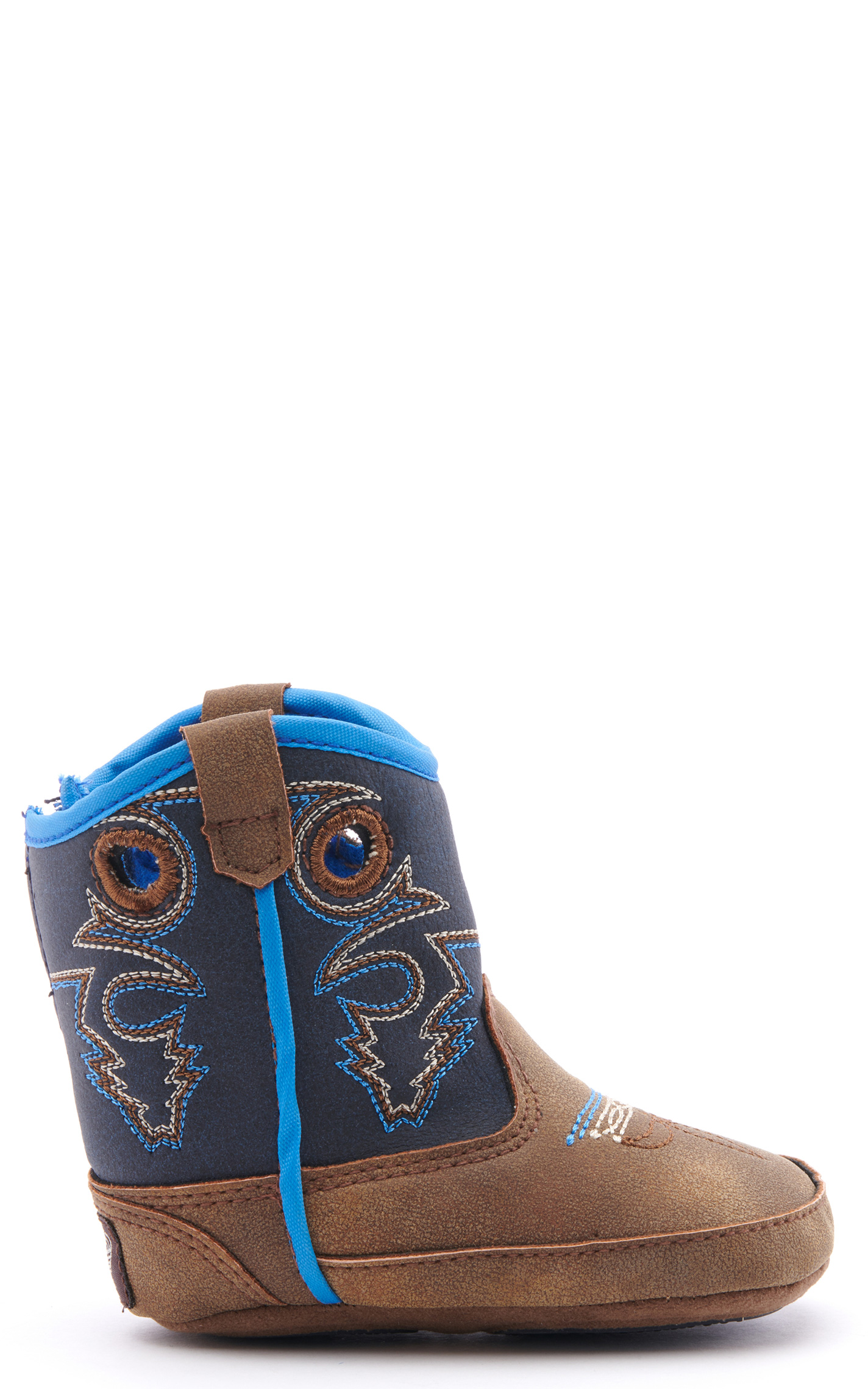 Twister Infant Baby Bucker Ben Brown and Navy Round Toe Cowboy Boots - Image 1