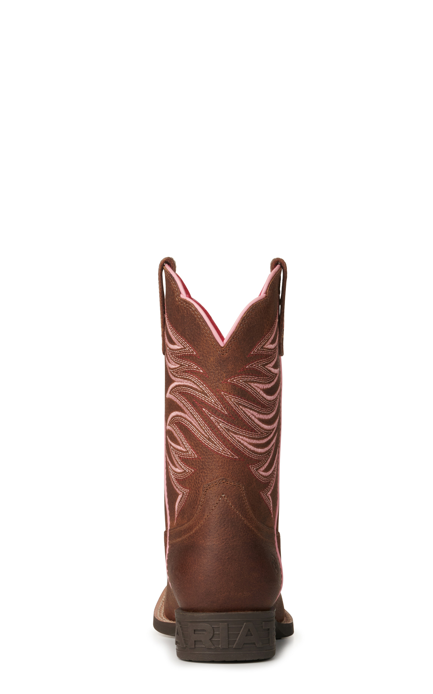 Ariat Youth Firecatcher Rowdy Brown Wide Square Toe Cowboy Boots - Image 1