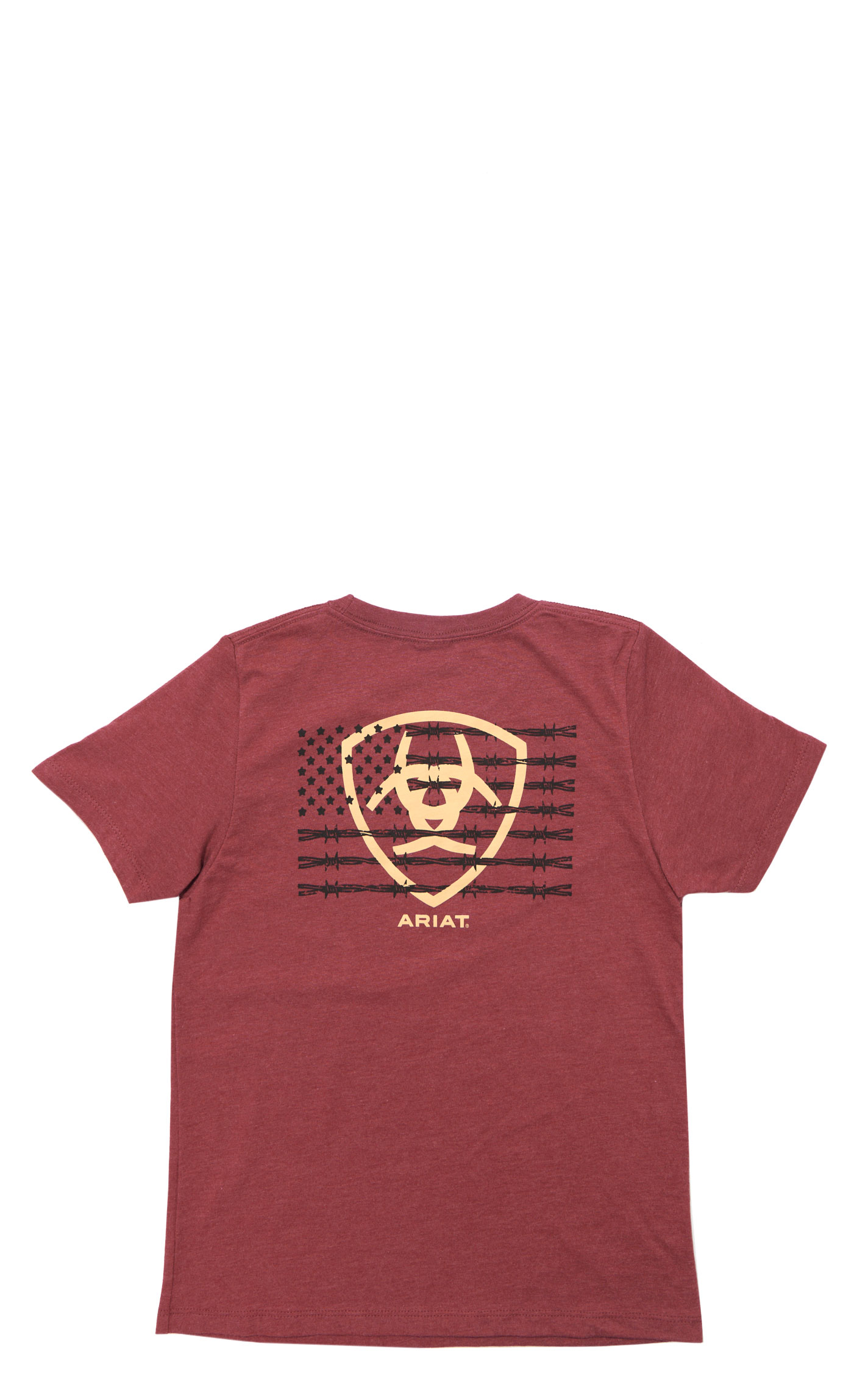 Ariat Boy's Red Barbed Shield Logo Graphic T-Shirt - Image 1