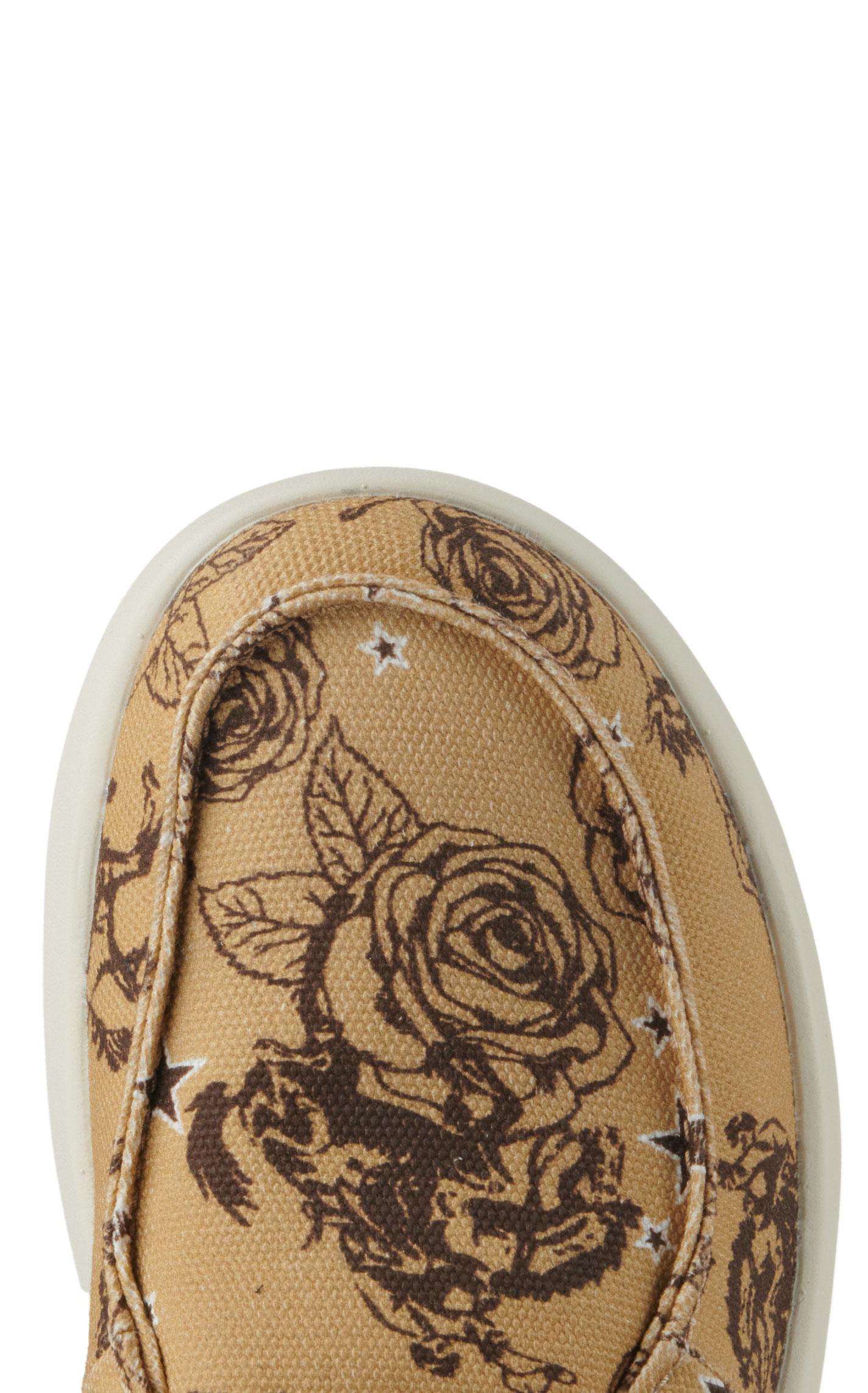 Ariat x Rodeo Quincy Women's Hilo Tan Rose Print Canvas Lace Up Casual Shoes - Image 1