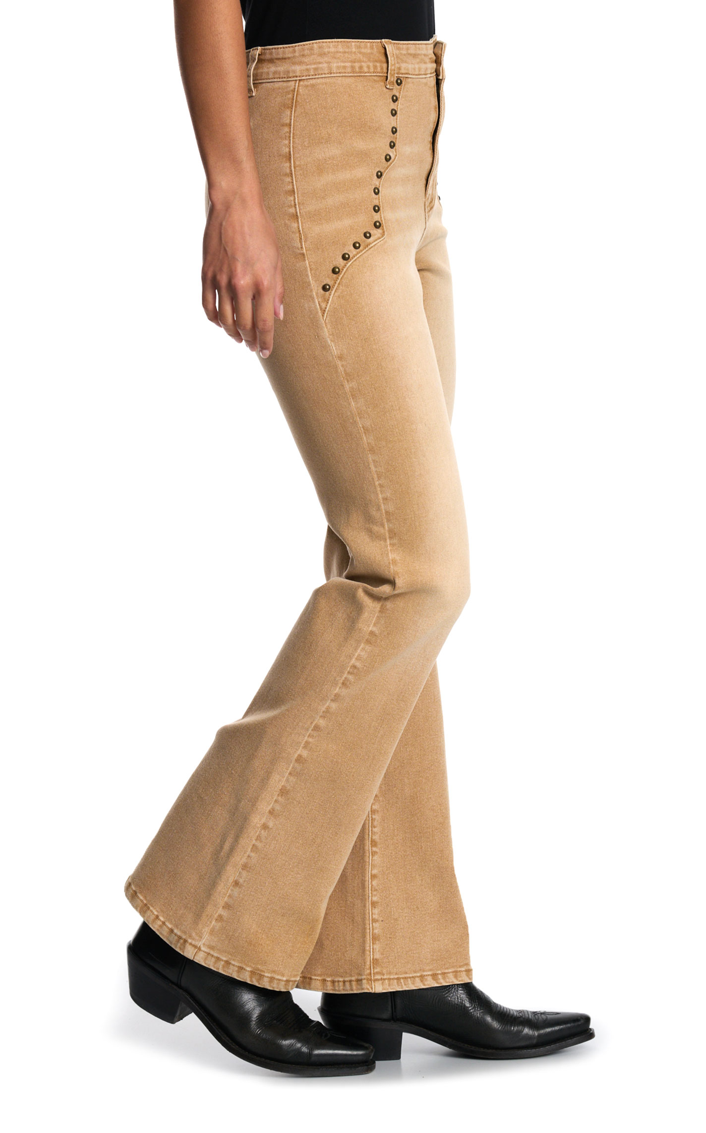 Blue B Women's Cinnamon Brass Studded Flare Leg Jeans - Image 1
