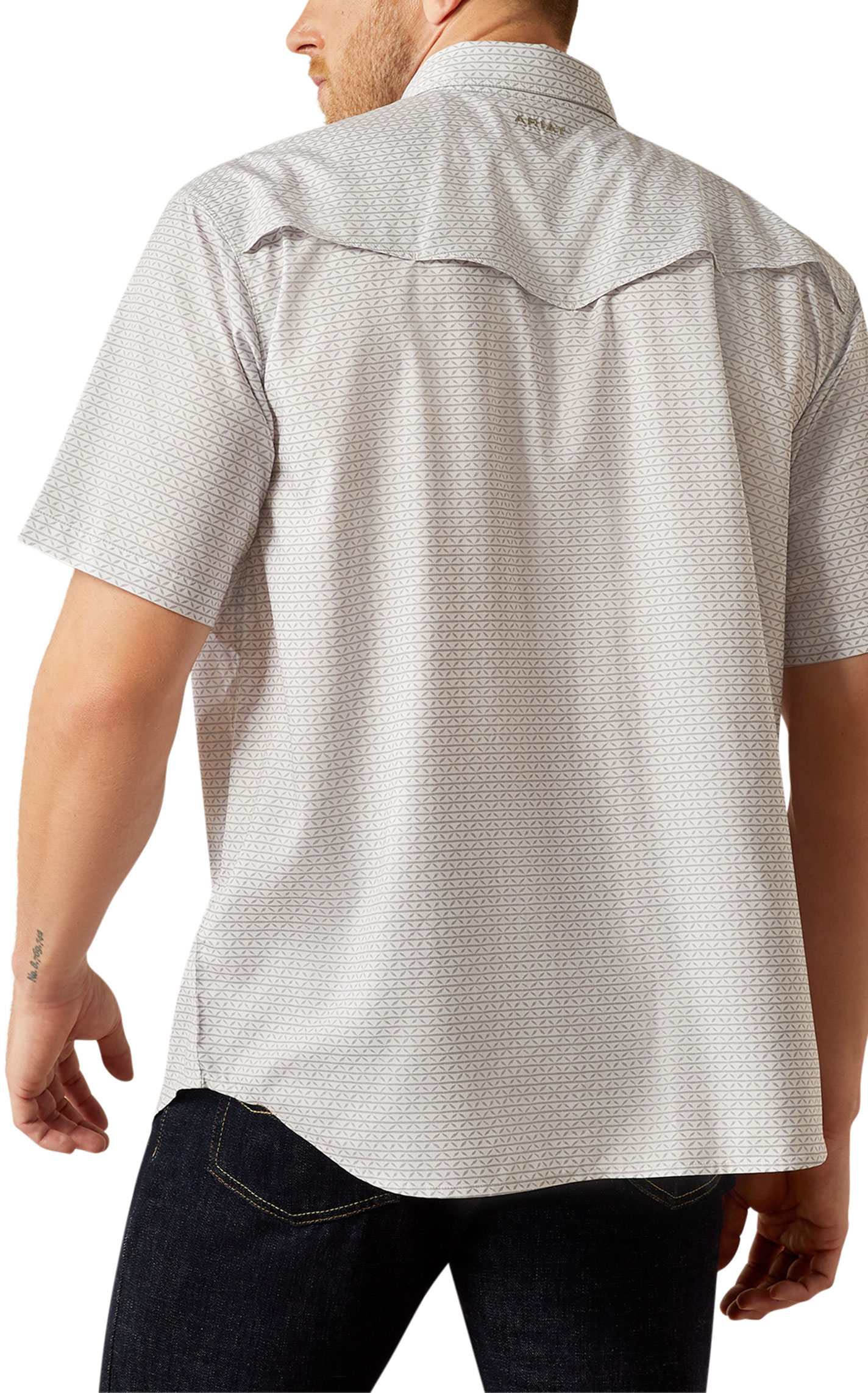 Ariat VentTek White & Gray Geo Print Western Shirt - Image 1