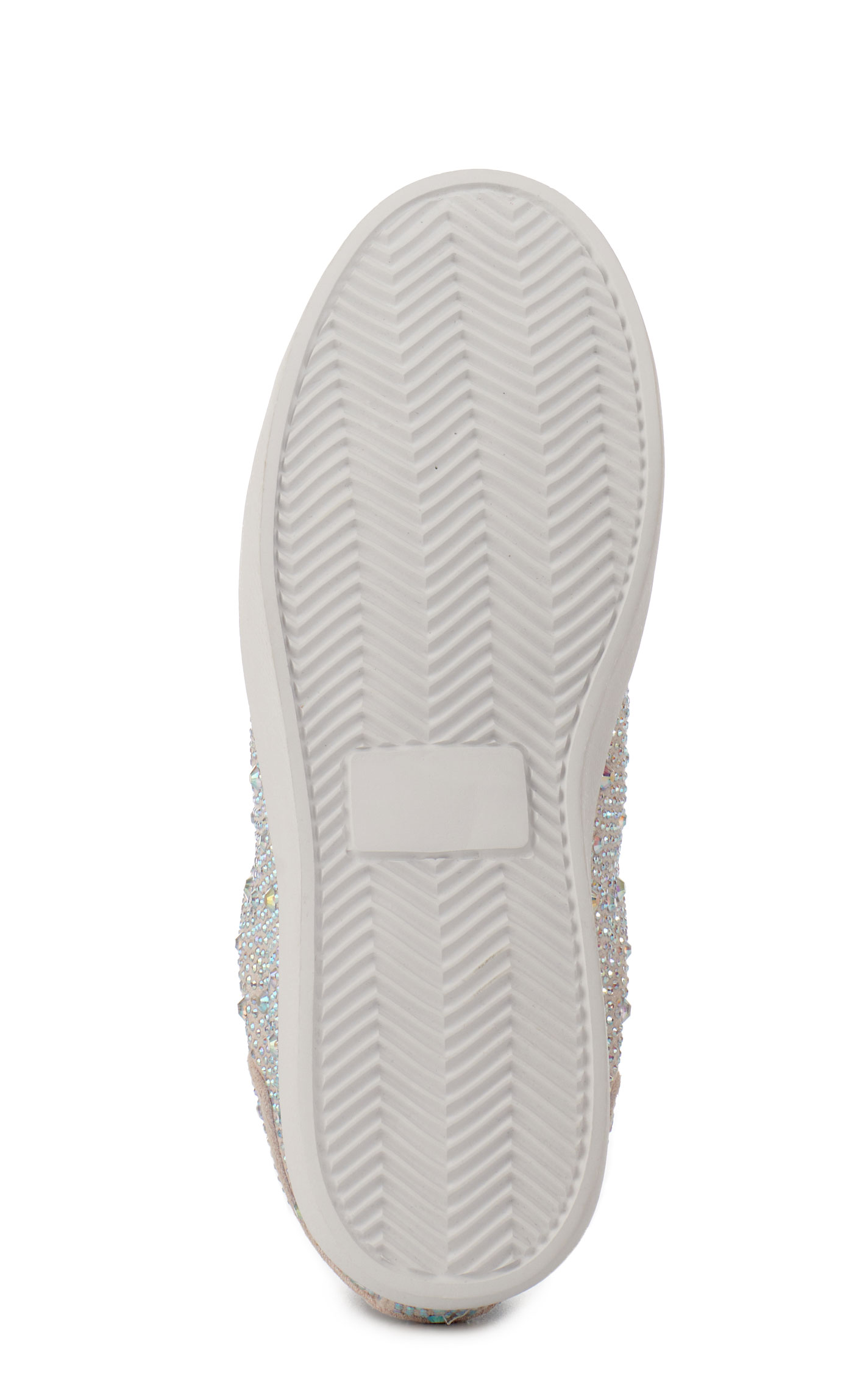 Very G Women's Cream Rhinestone Covered Casual Sneakers - Image 1