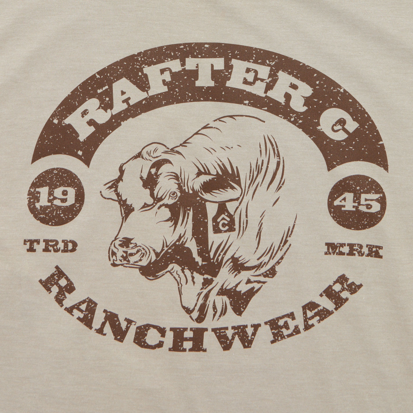 Rafter C Men's Heather Khaki Logo T-Shirt - Image 2