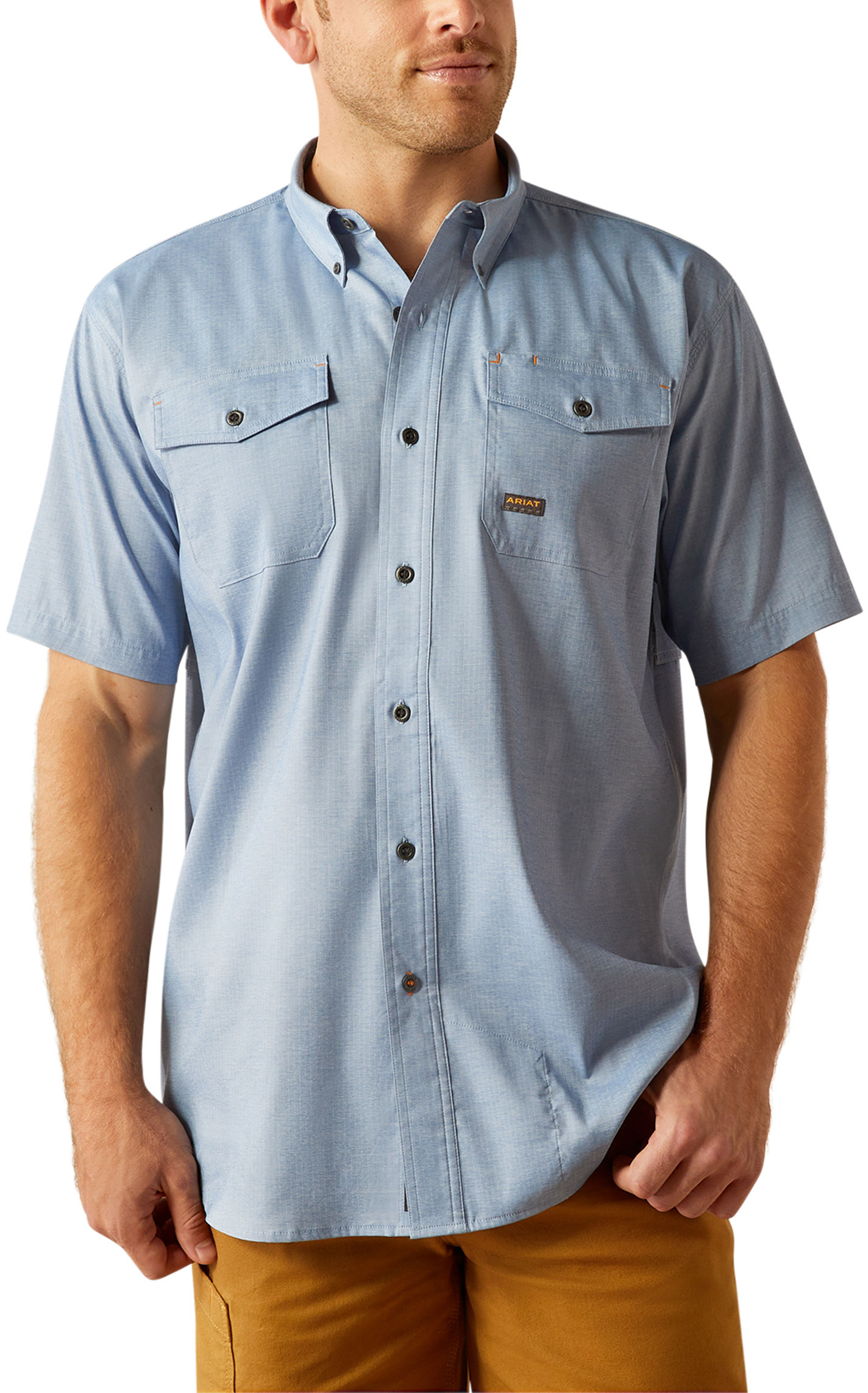 Ariat Men's Rebar VentTek Strong Blue Work Shirt - Image 5