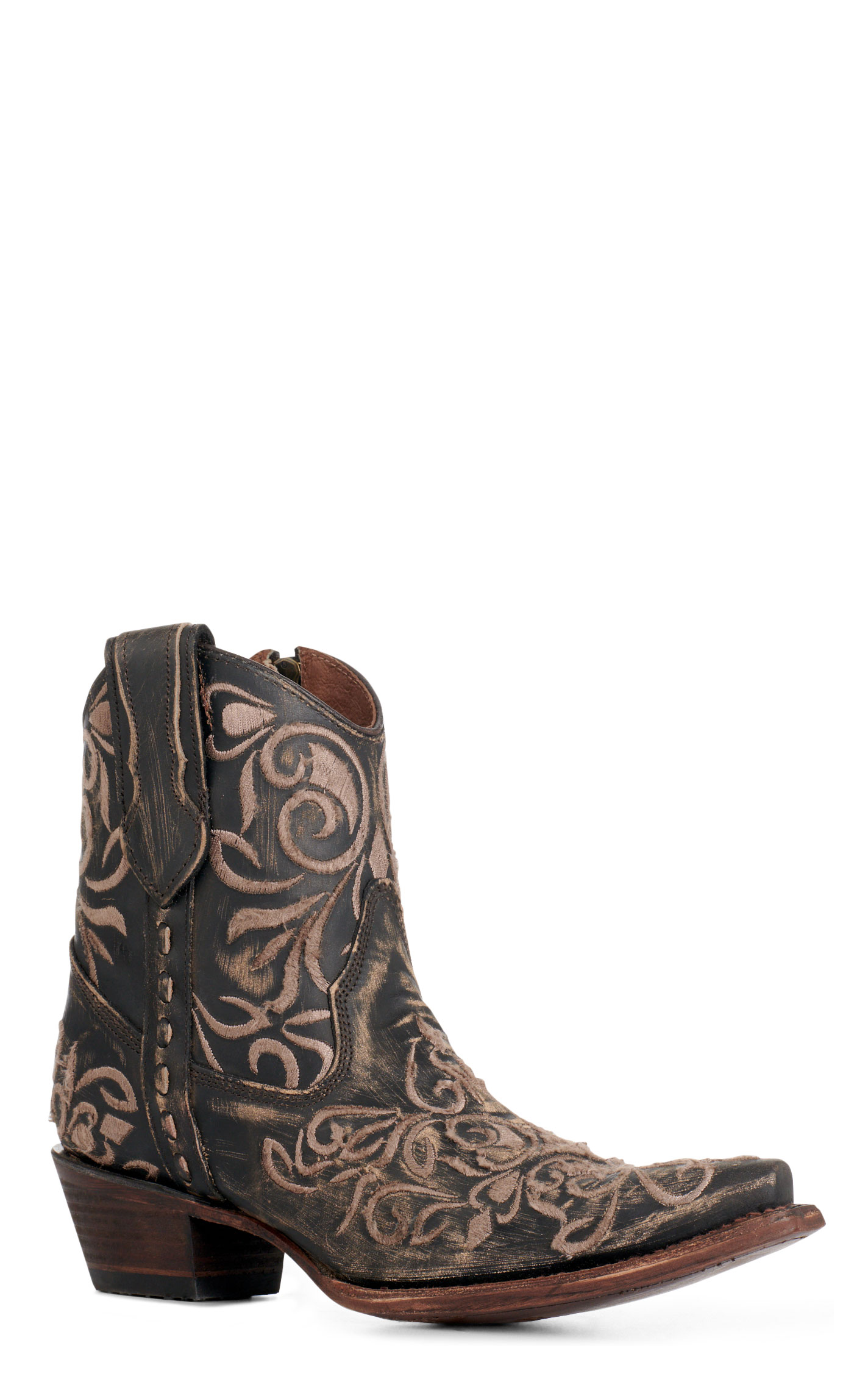 Circle G By Corral Women's Black Stitched Snip Toe Cowboy Booties - Image 1