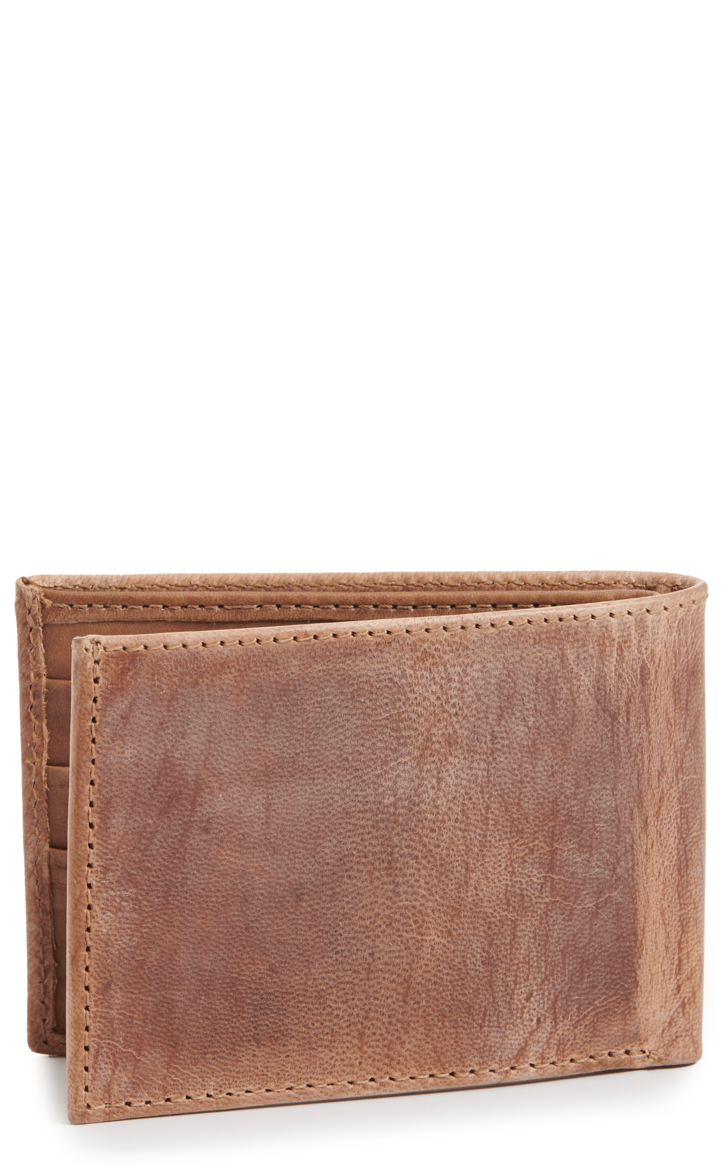 JRC & Sons Men's Peanut Brittle Mad Dog Goat Leather Bifold Wallet - Image 1