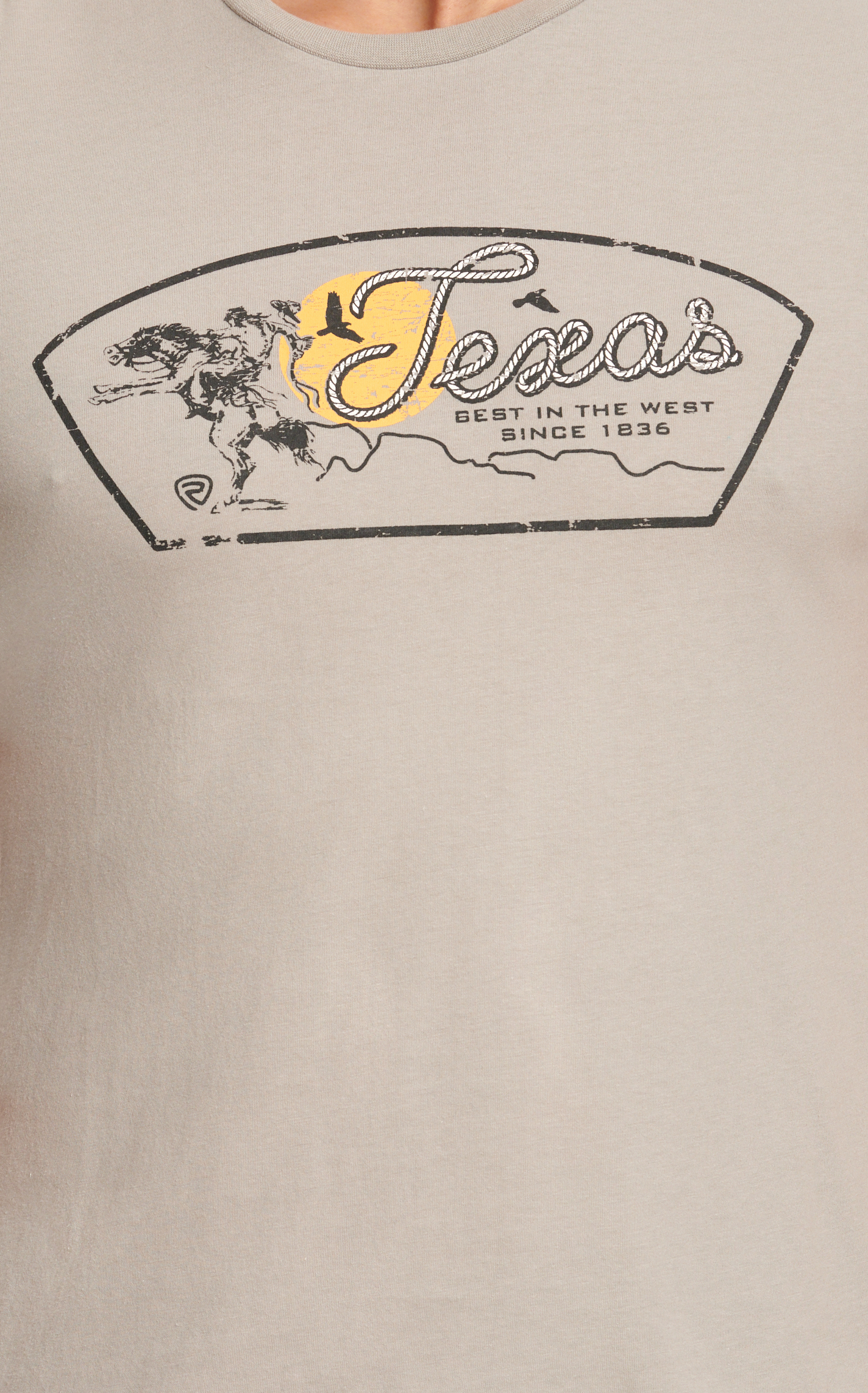 Rock & Roll Denim Men's Cement Gray & Texas Rider Graphic T-Shirt - Image 1