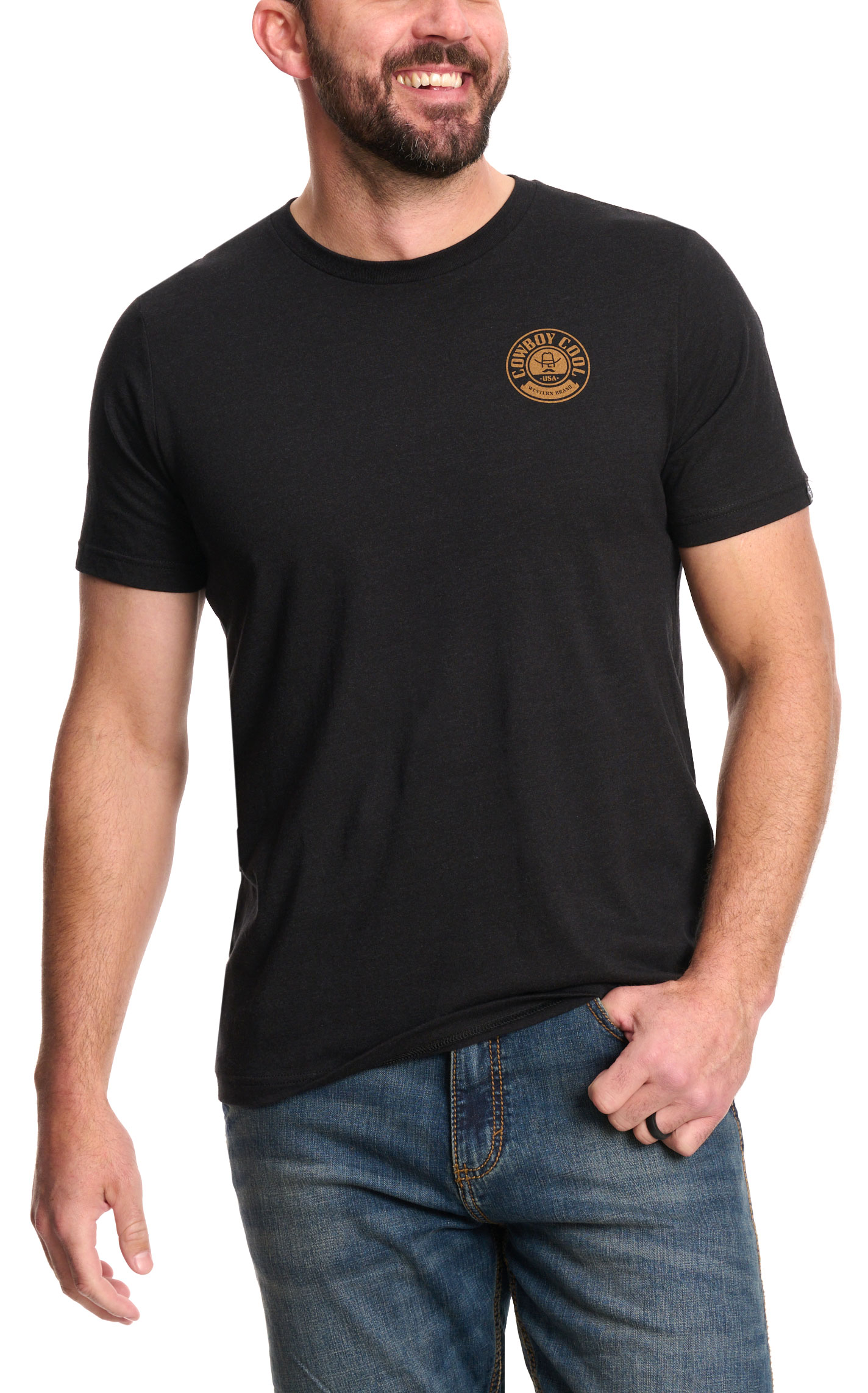 Cowboy Cool Men's Black Maverick Graphic T-Shirt - Image 1