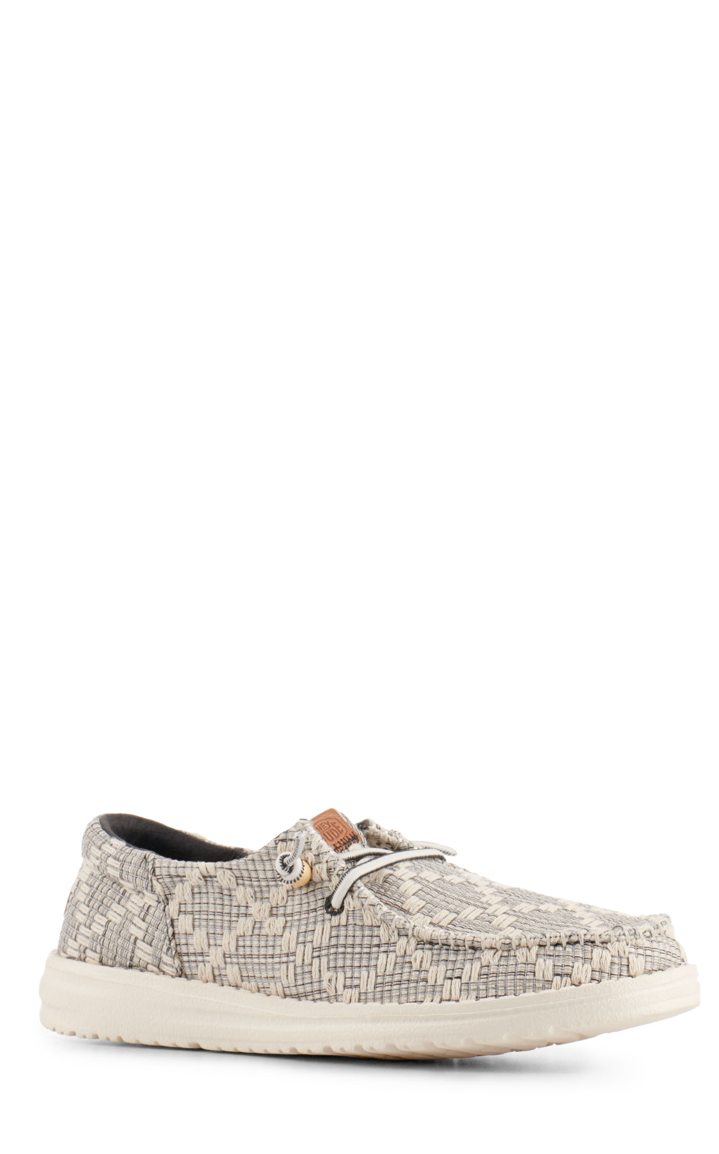 Hey Dude Women's Wendy Funk Jacquard Charcoal Moc Toe Lace Up Casual Shoes - Image 1