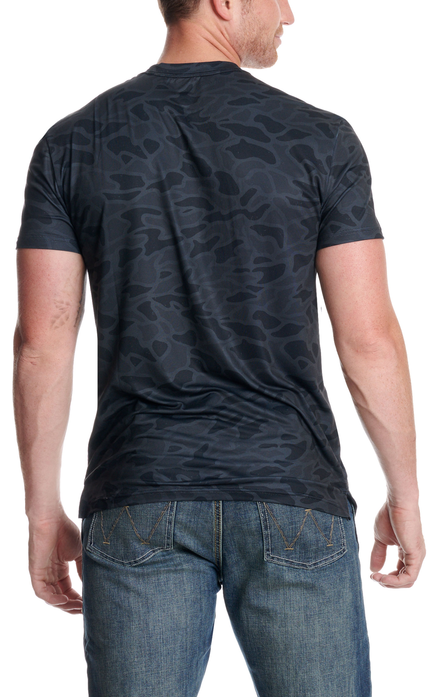 Burlebo Men's Black Camo Go To Tee Performance T-Shirt - Image 1